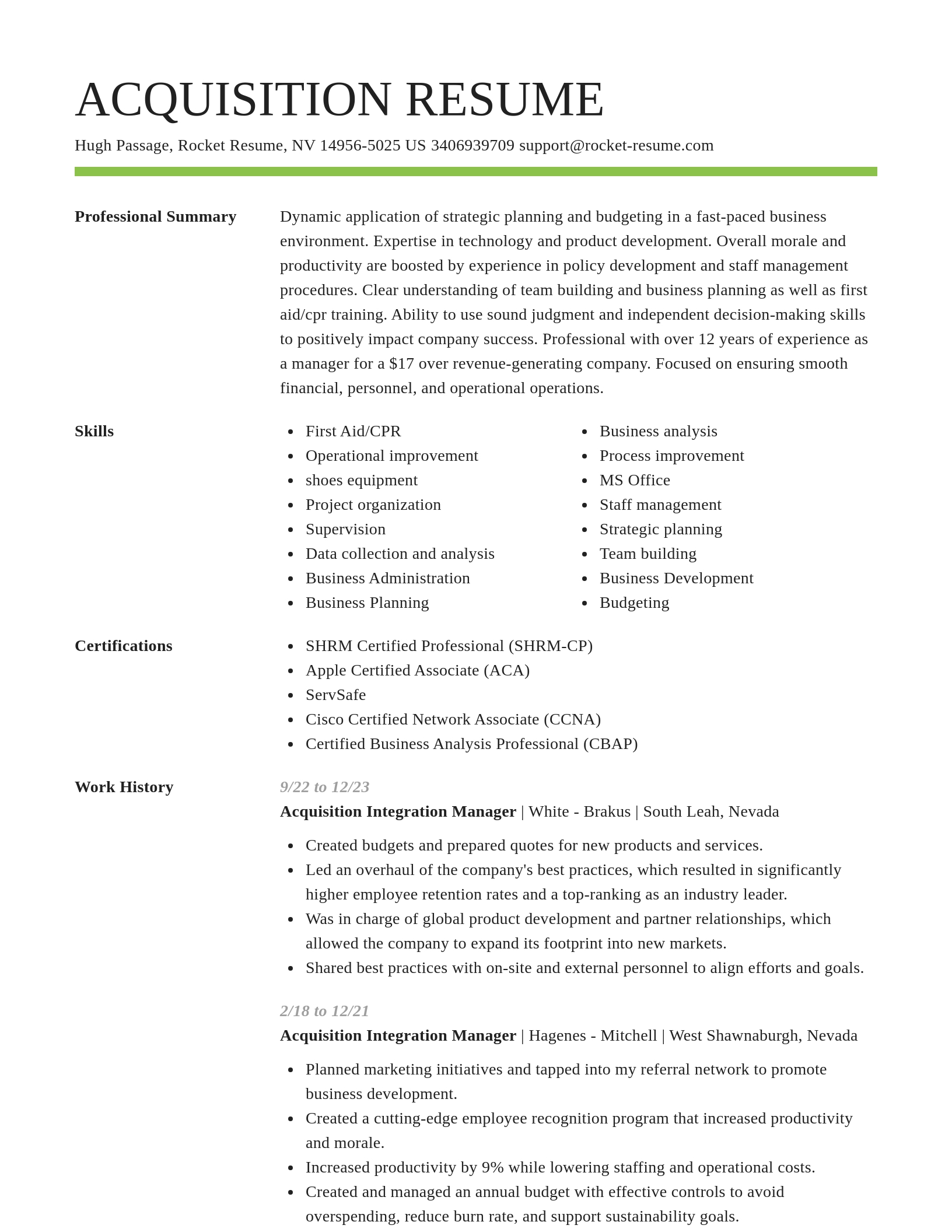 Smart resume template