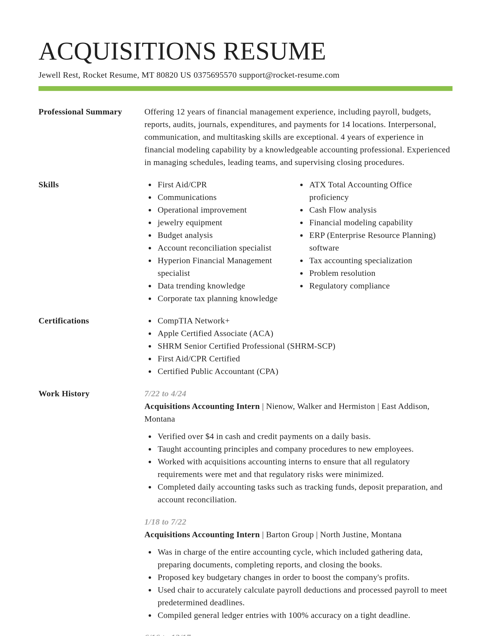 Smart resume template