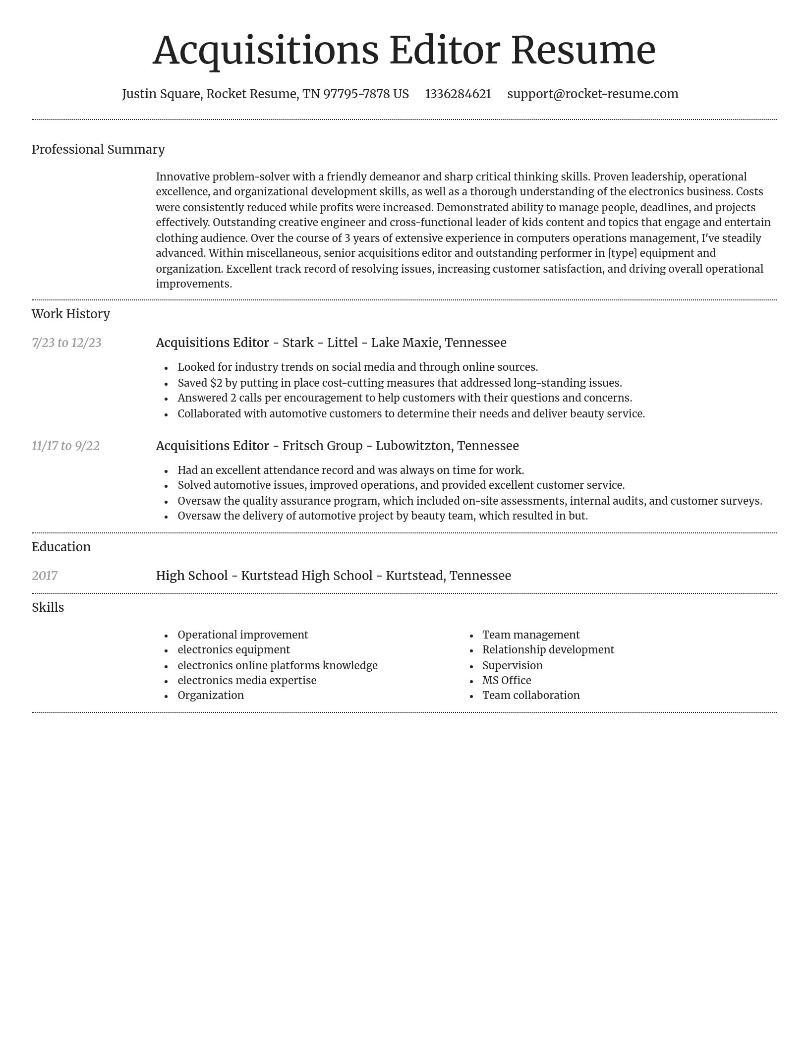 Dignified resume template