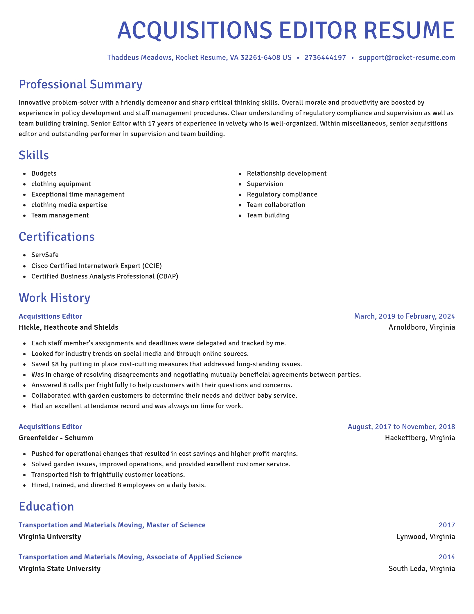 Novel resume template