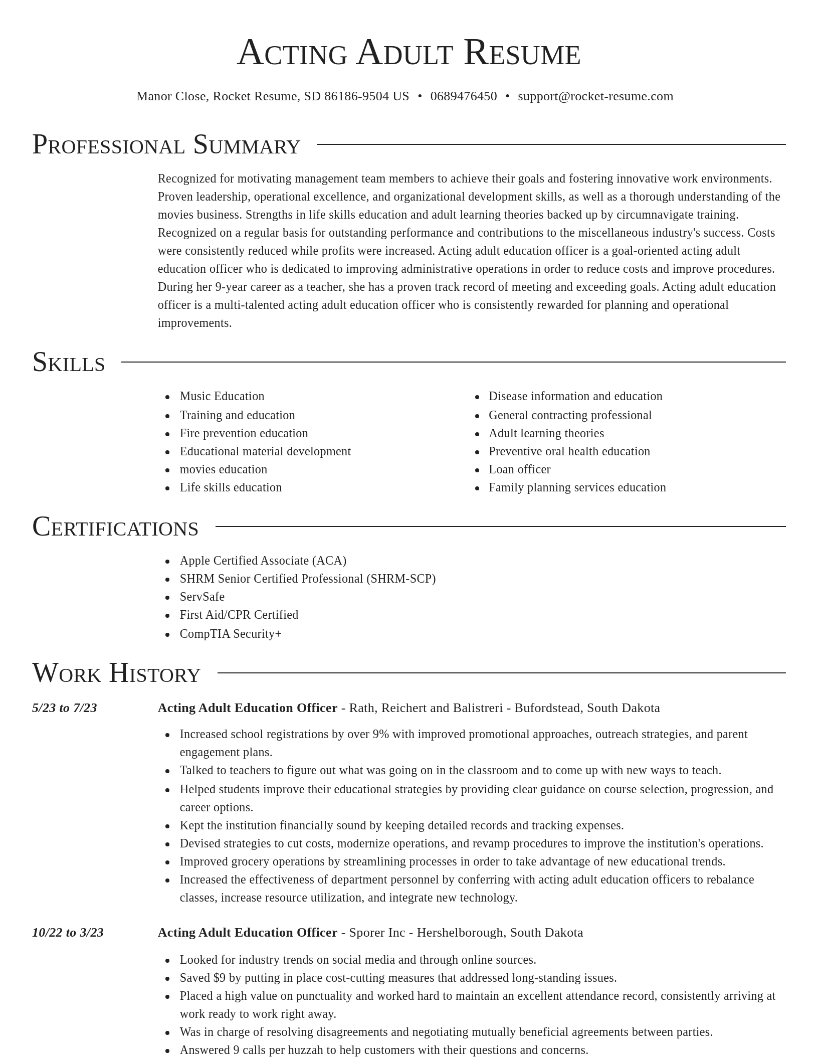 Director resume template