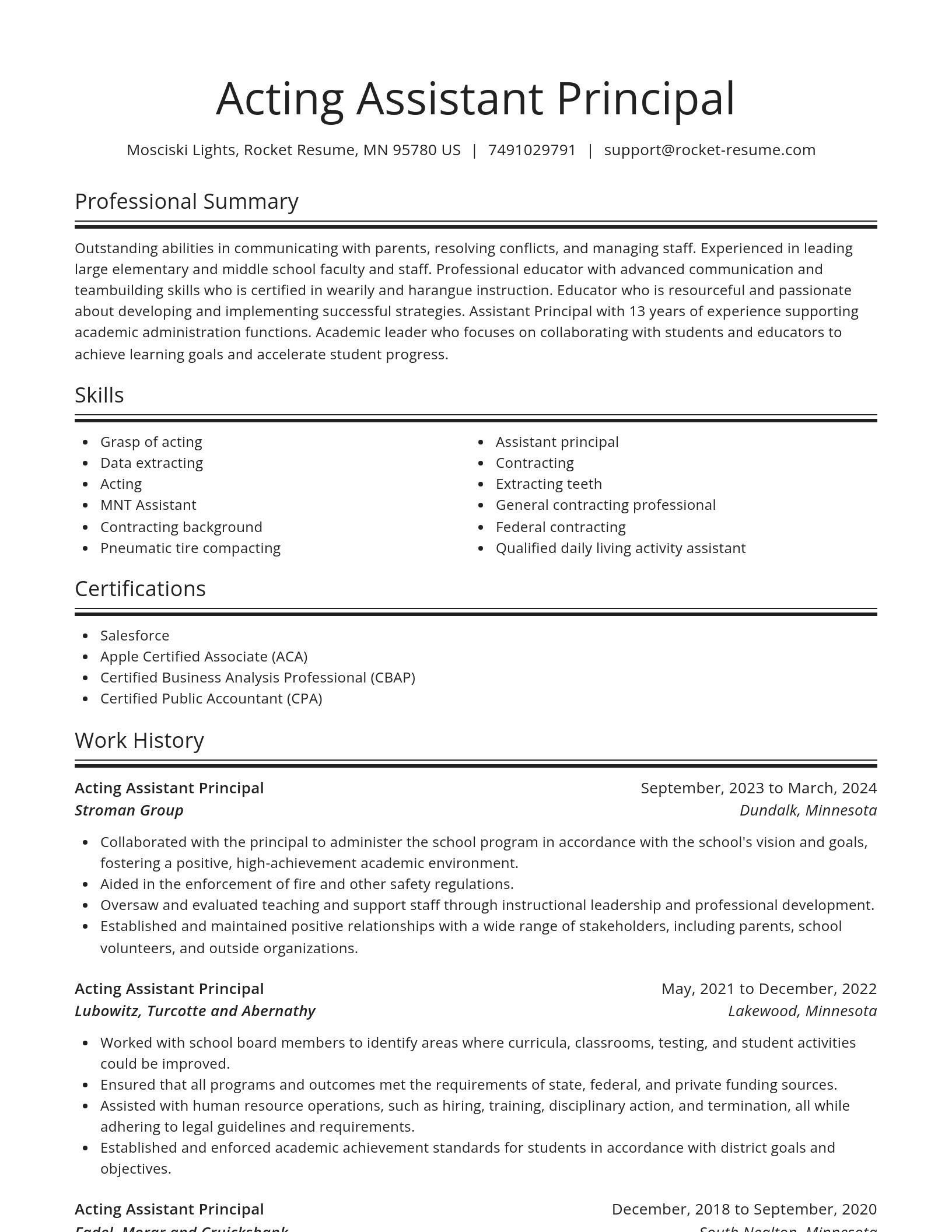 Spotlight resume template