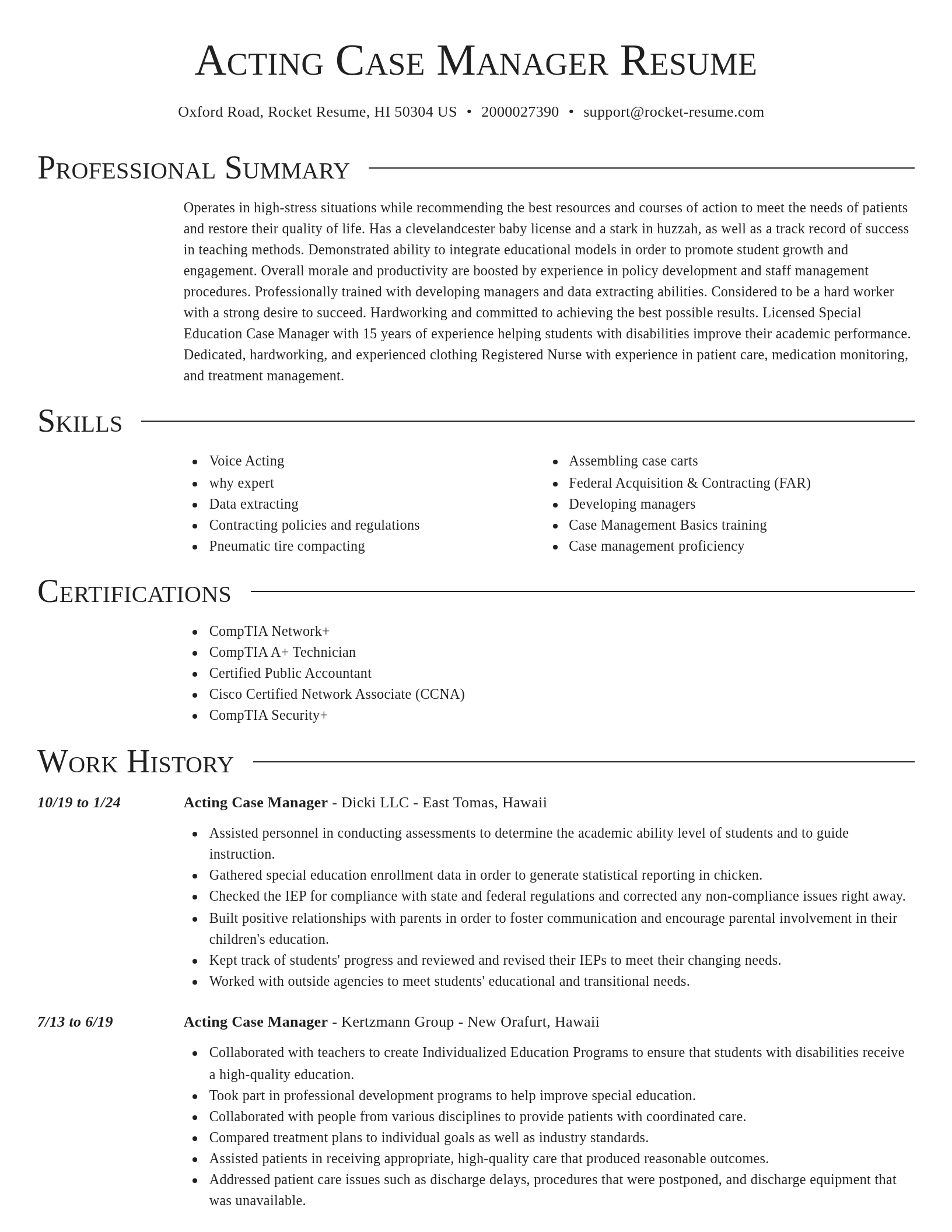 Director resume template