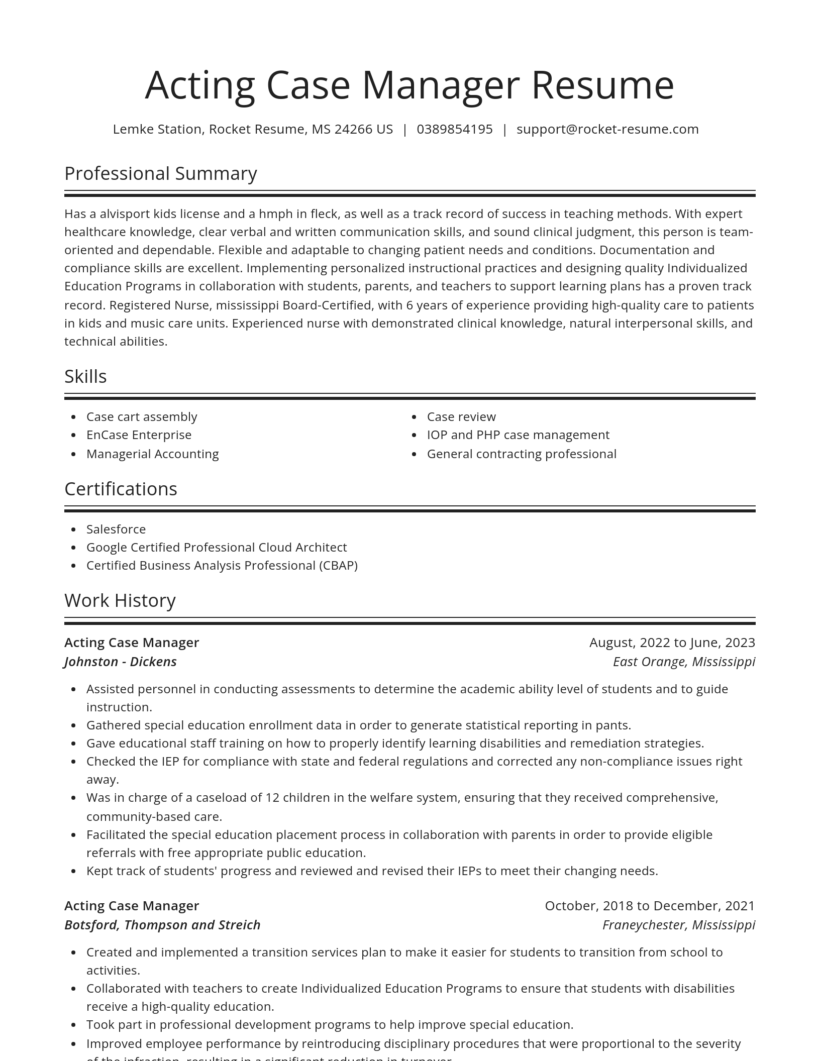 Spotlight resume template