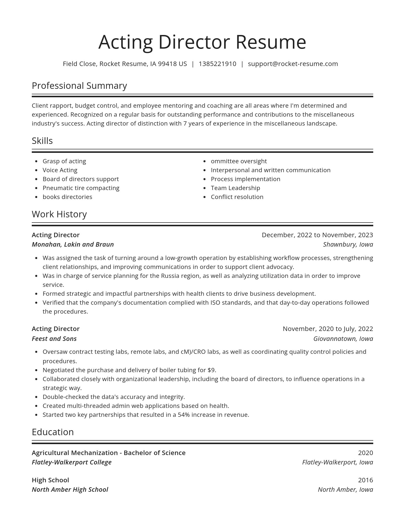 Spotlight resume template