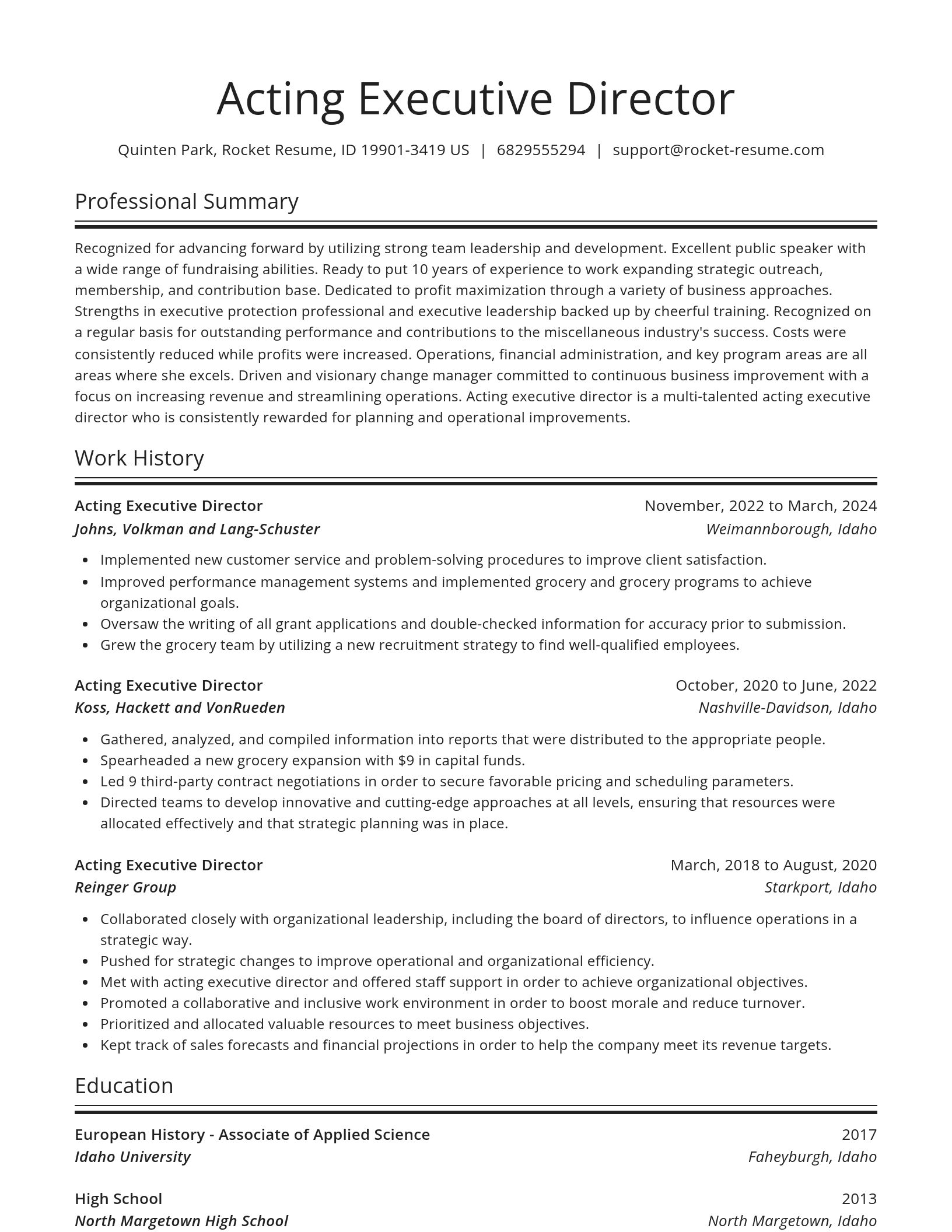 Spotlight resume template