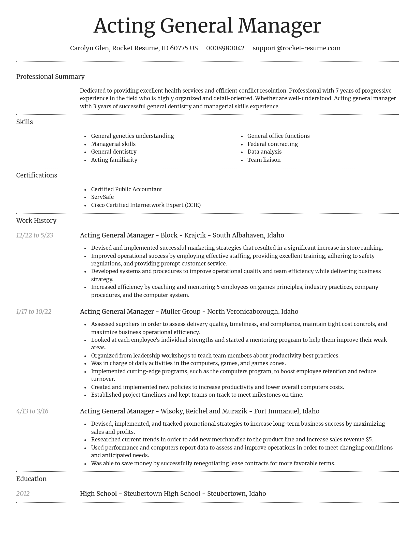 Dignified resume template