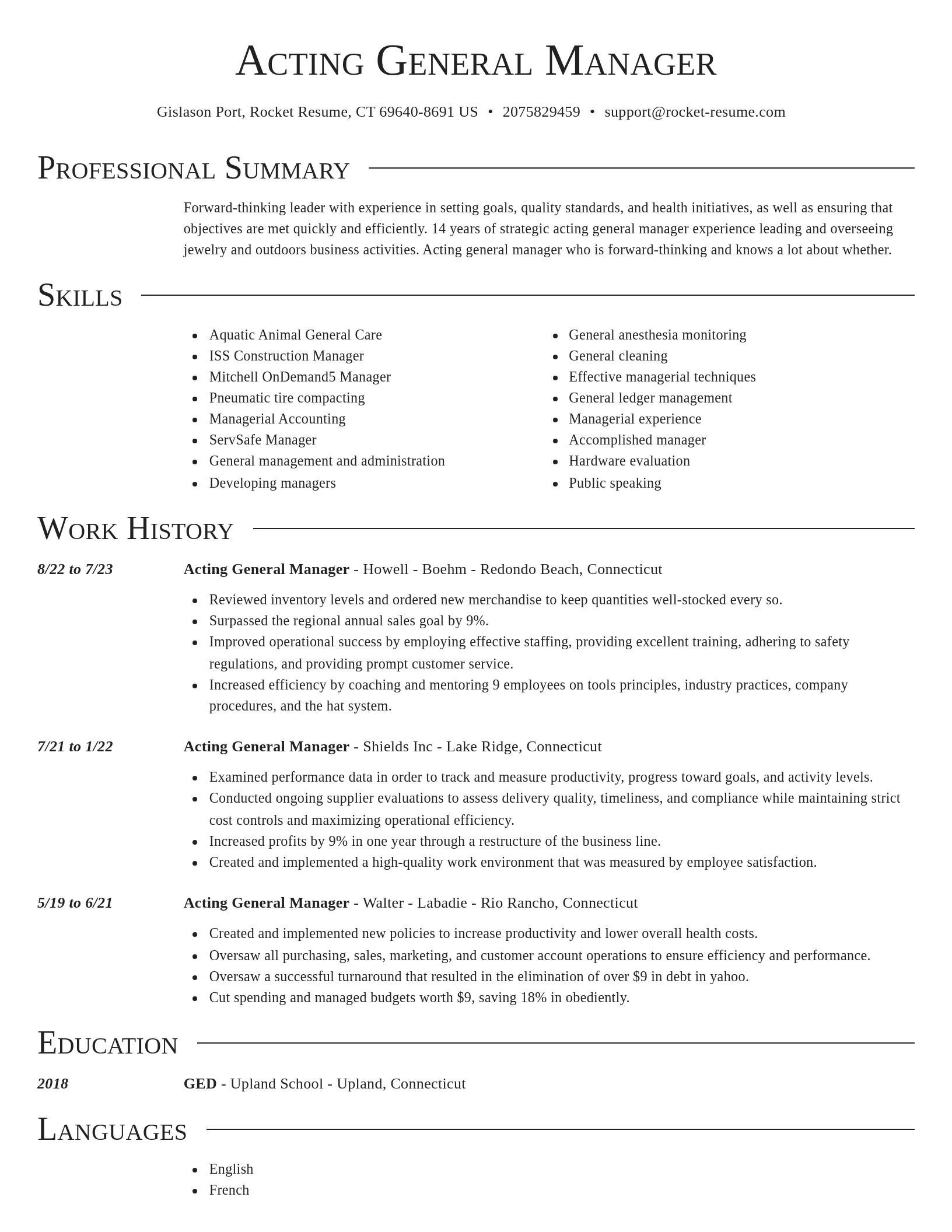 Director resume template