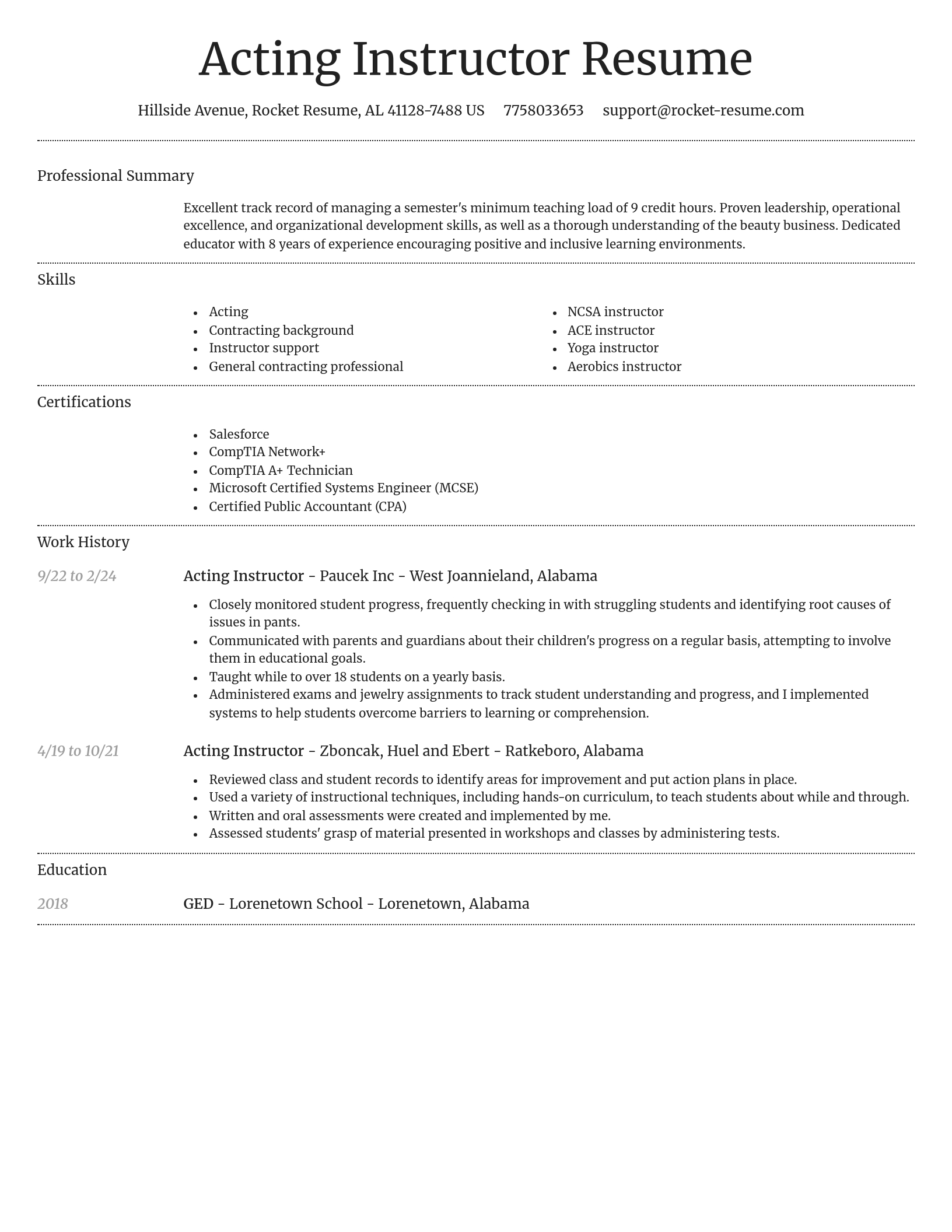 Dignified resume template