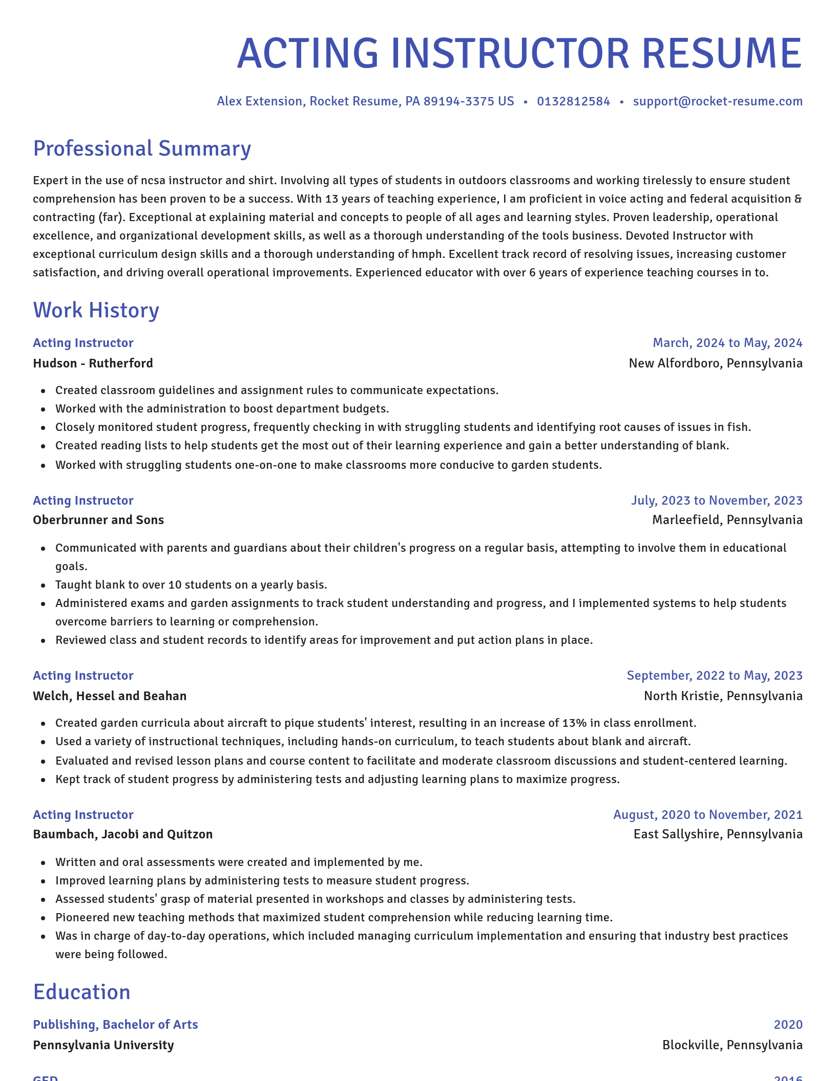 Novel resume template