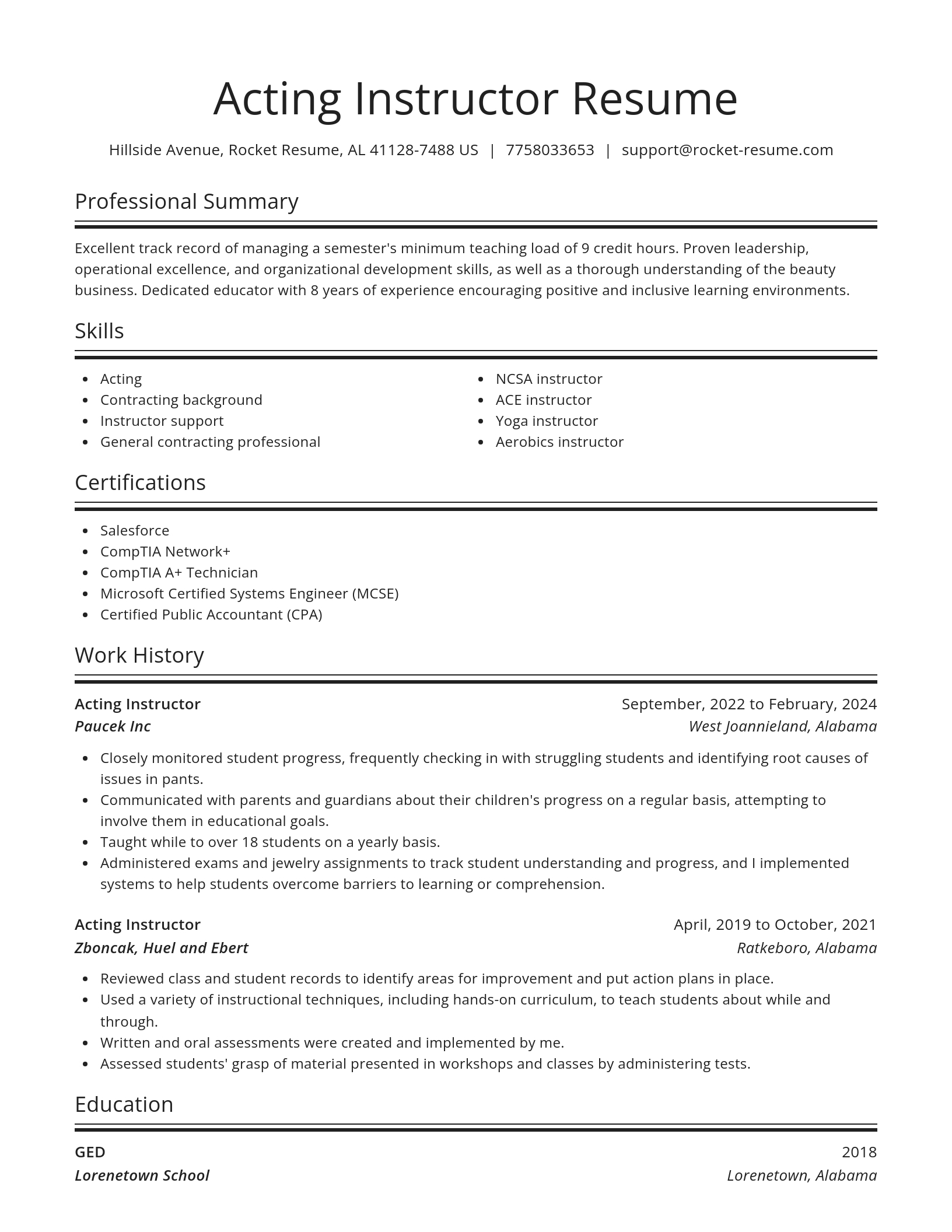 Spotlight resume template