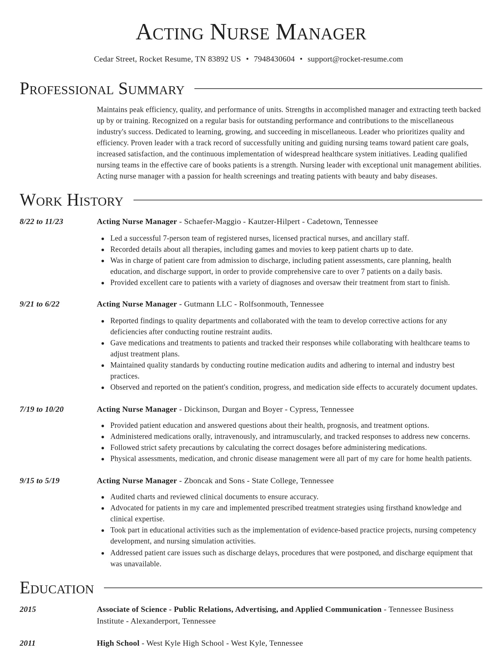 Director resume template