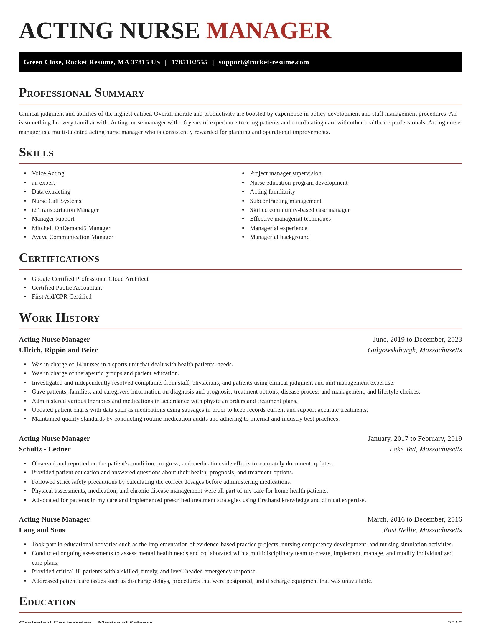 Exquisite resume template