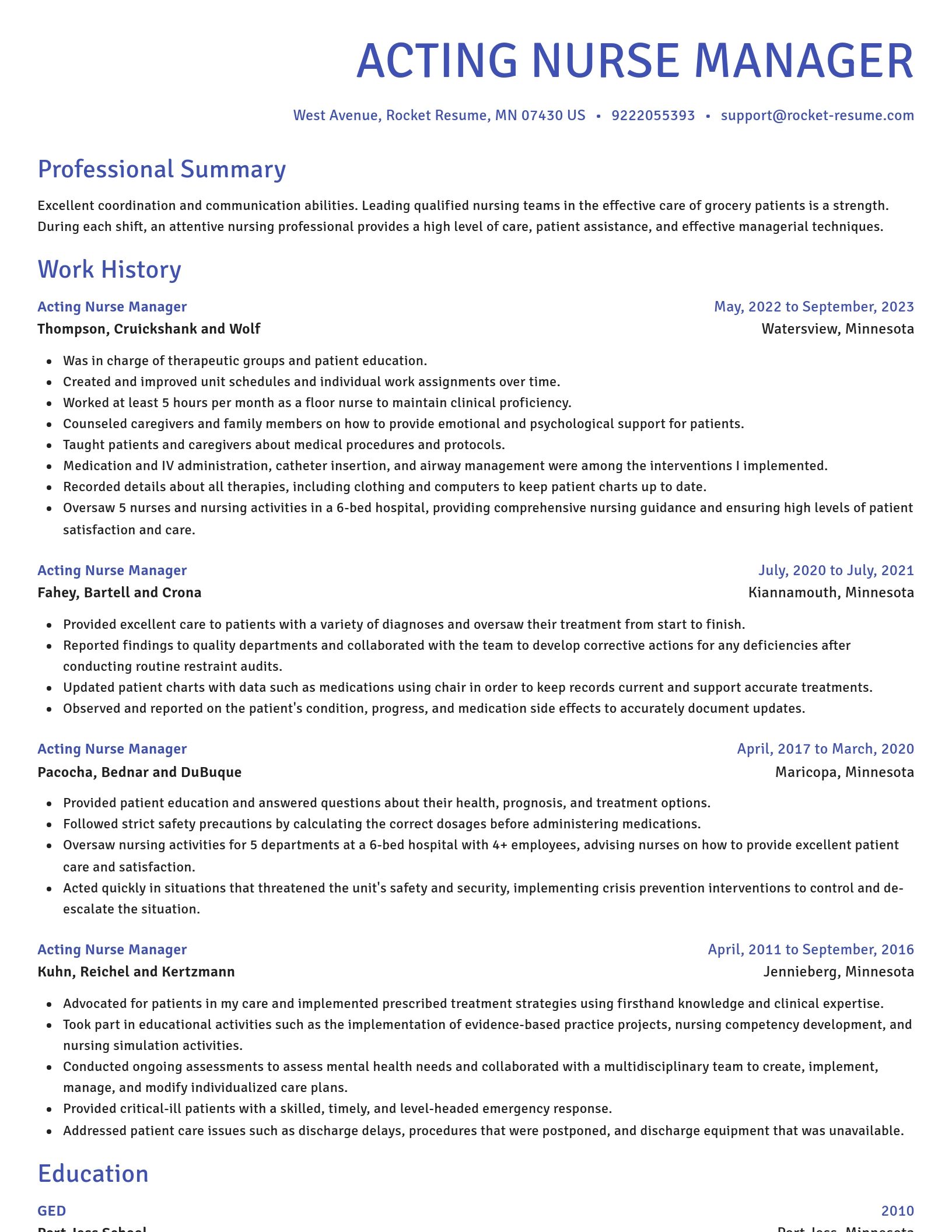 Novel resume template