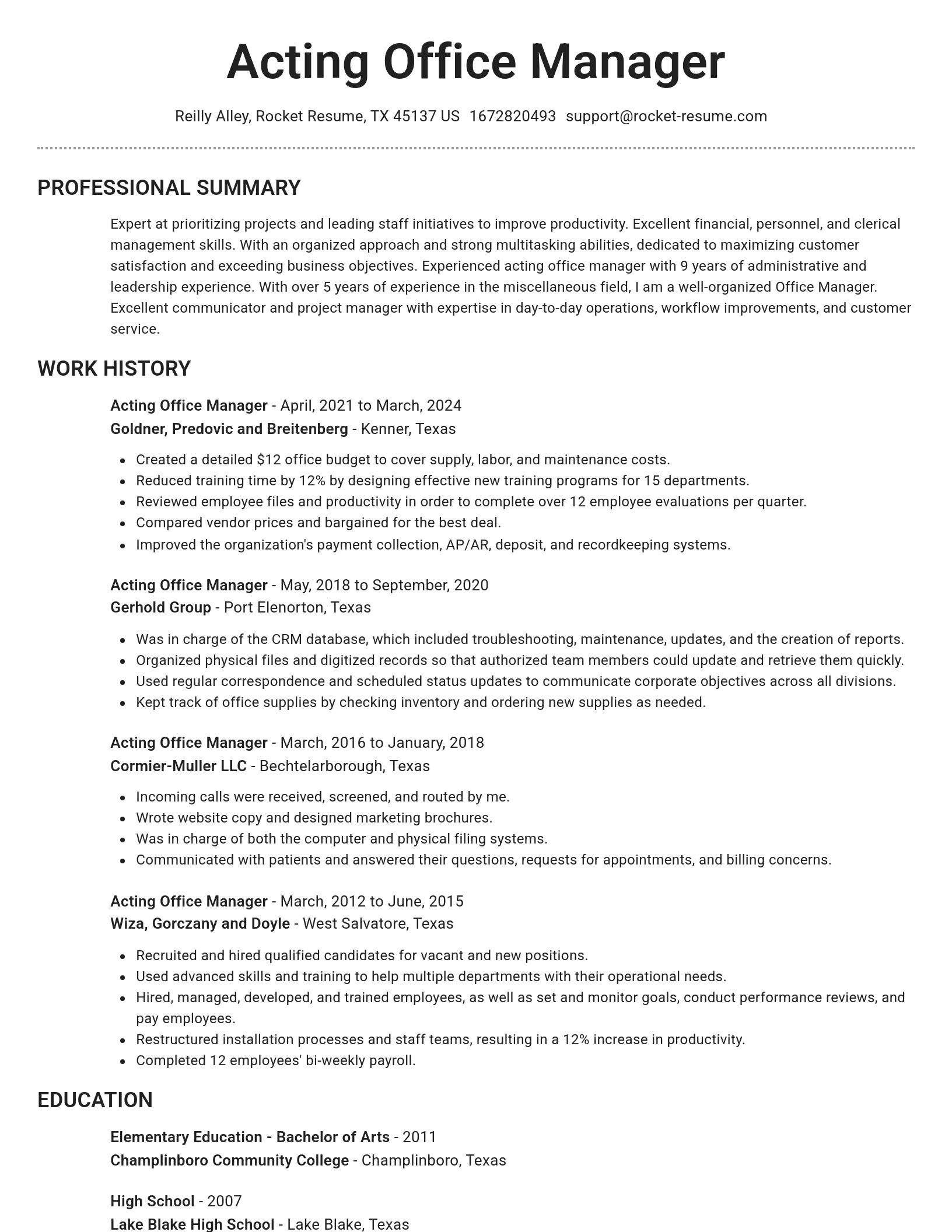 Brilliant resume template