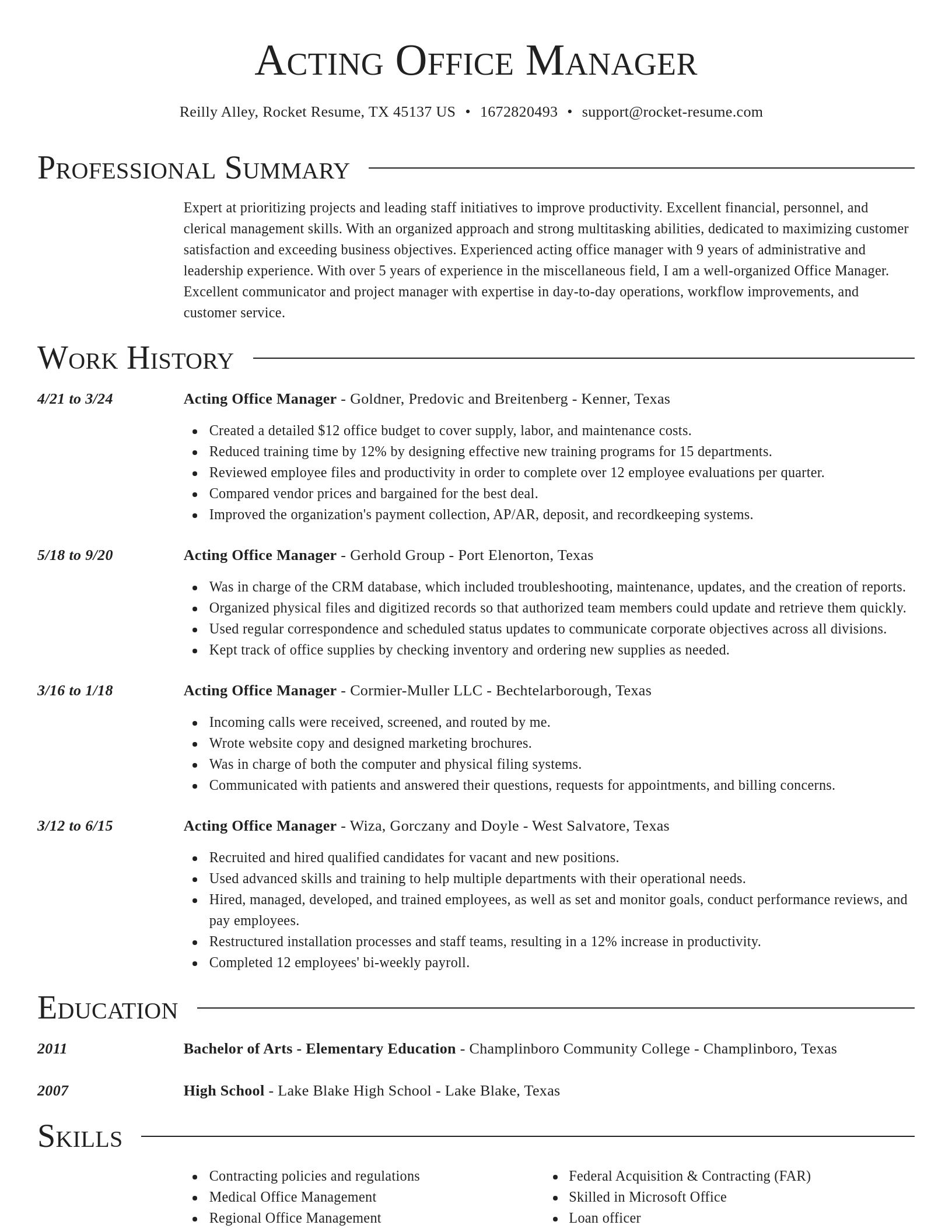 Director resume template