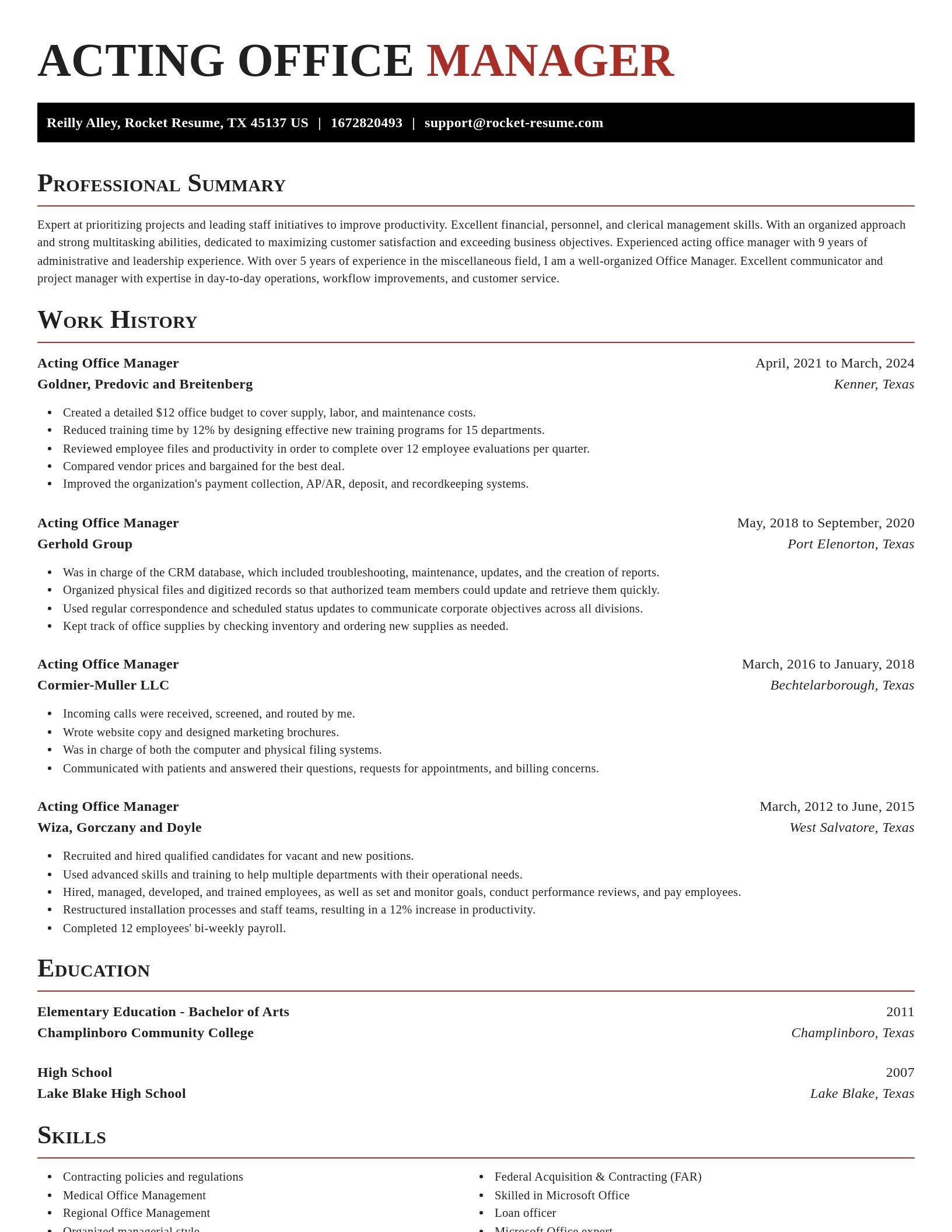 Exquisite resume template