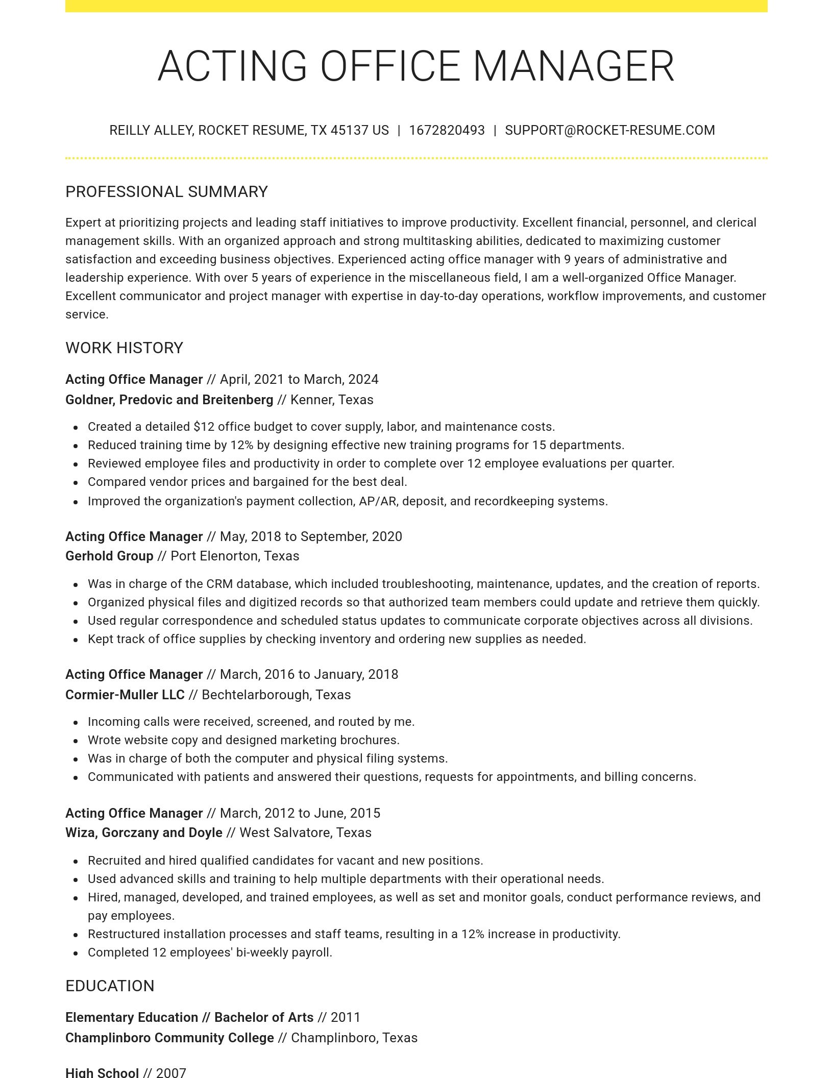 Grand resume template