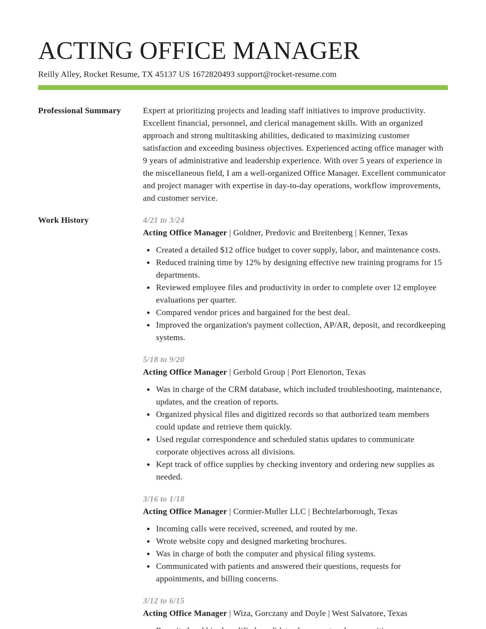 Smart resume template