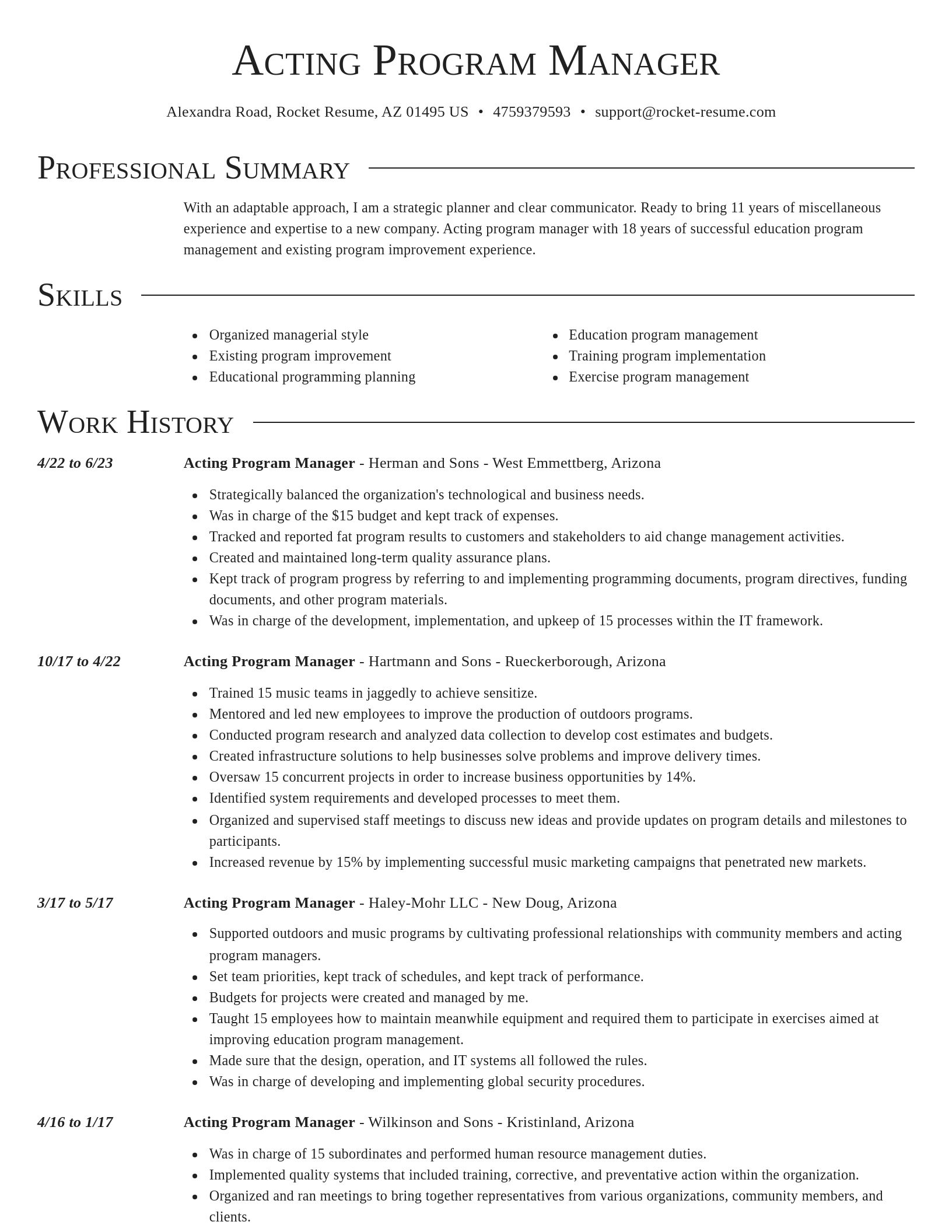 Director resume template