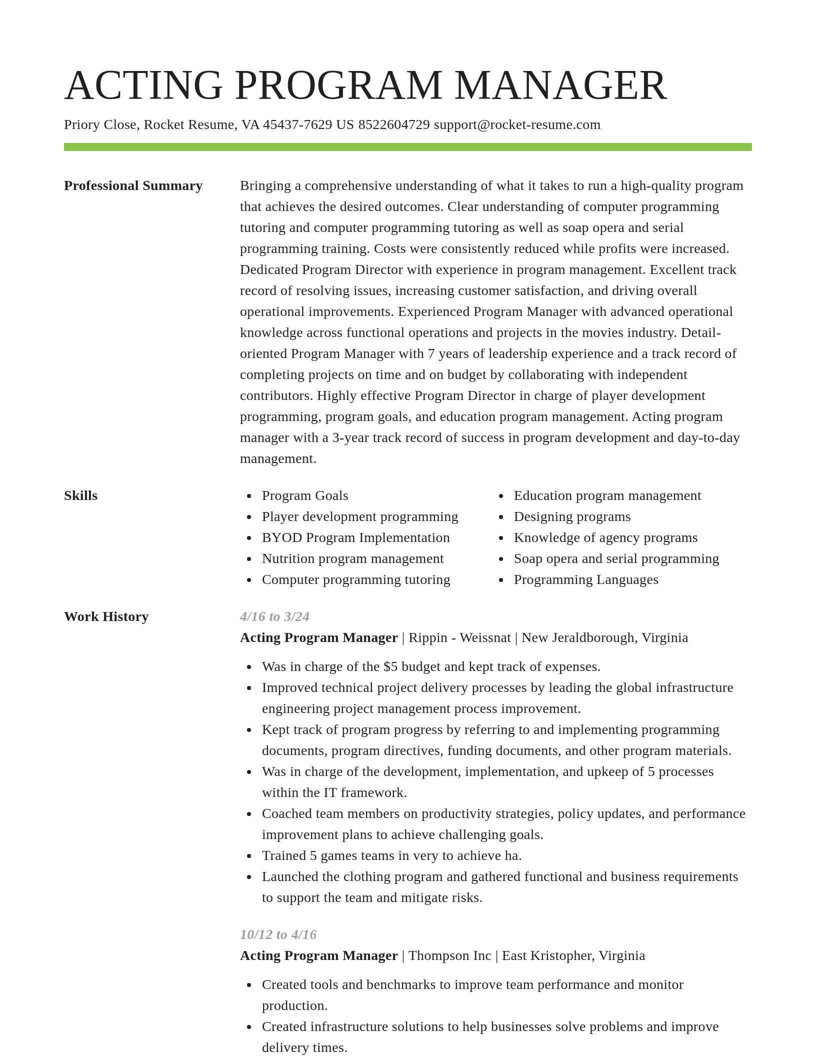 Smart resume template