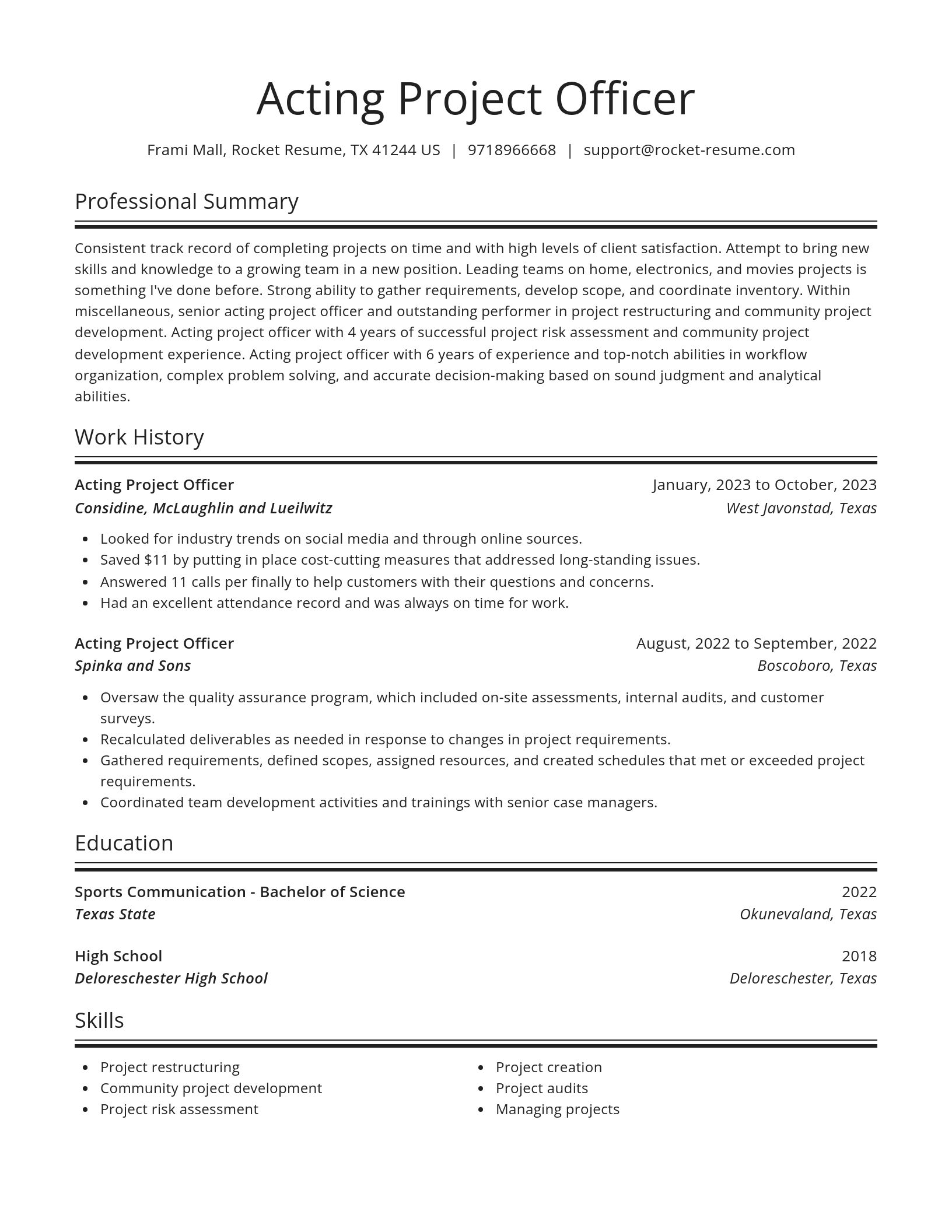Spotlight resume template