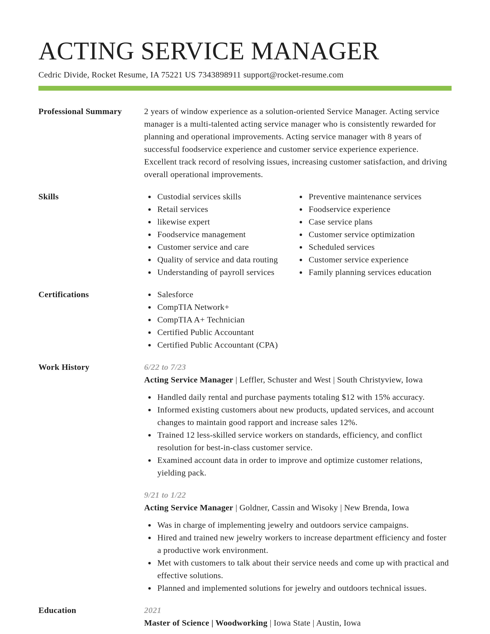 Smart resume template