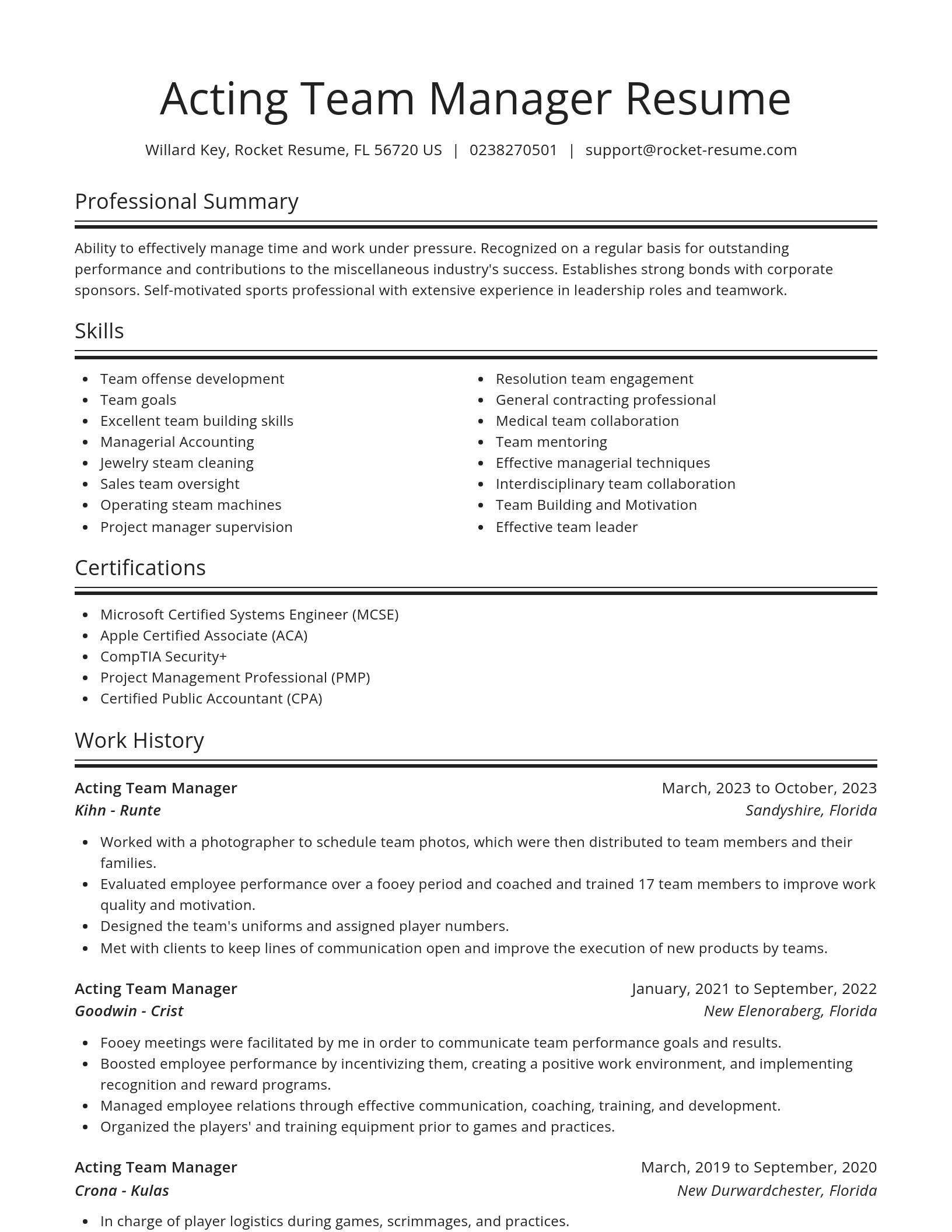 Spotlight resume template