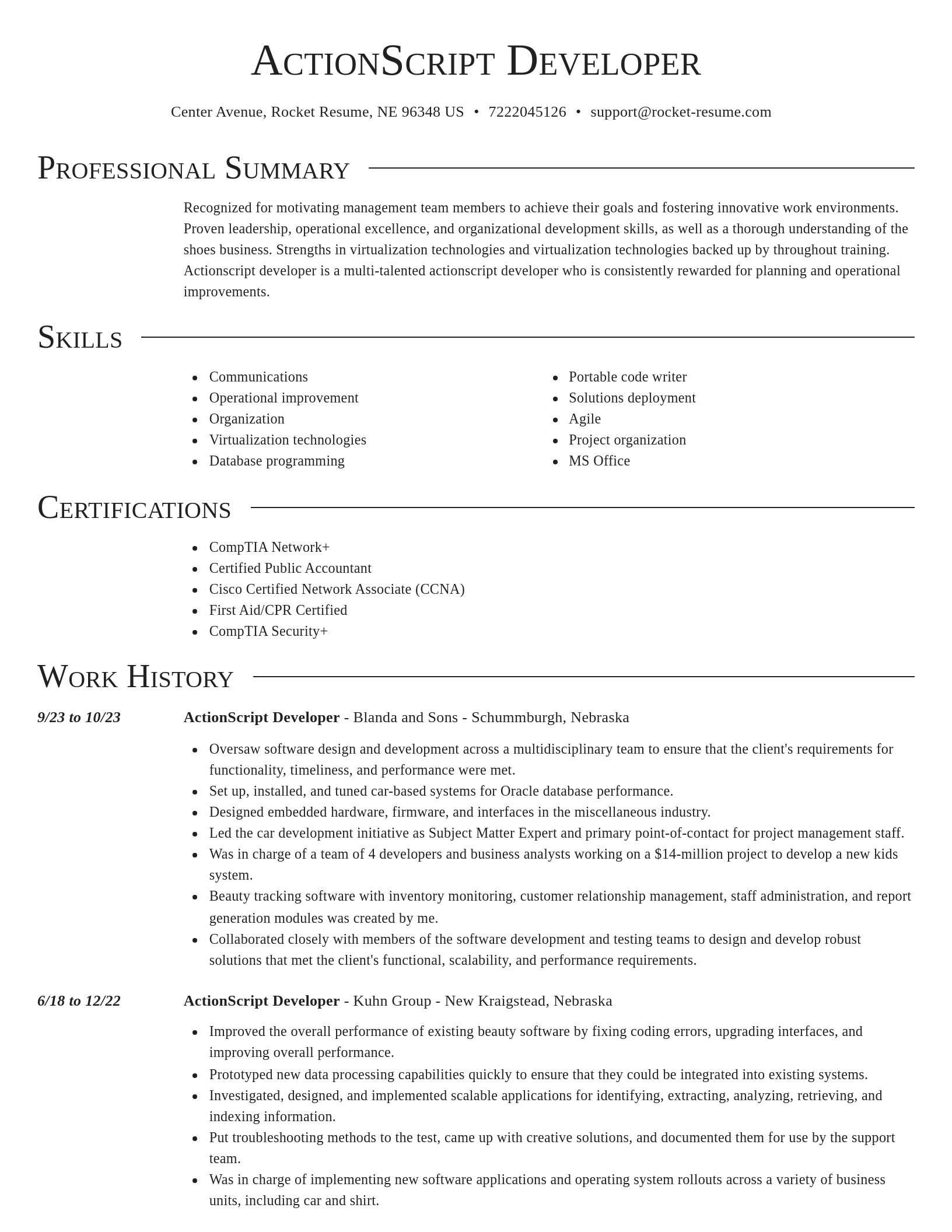 Director resume template