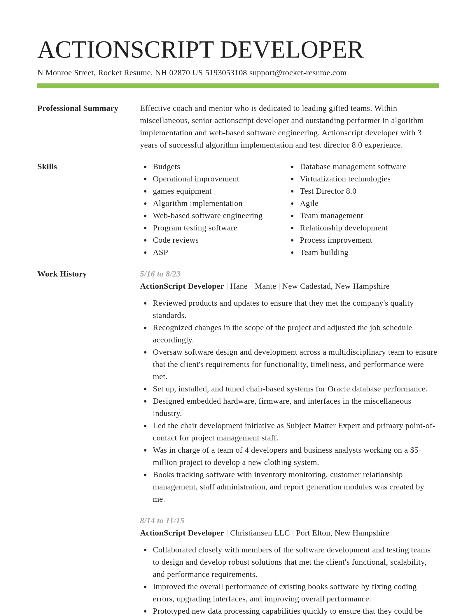 Smart resume template
