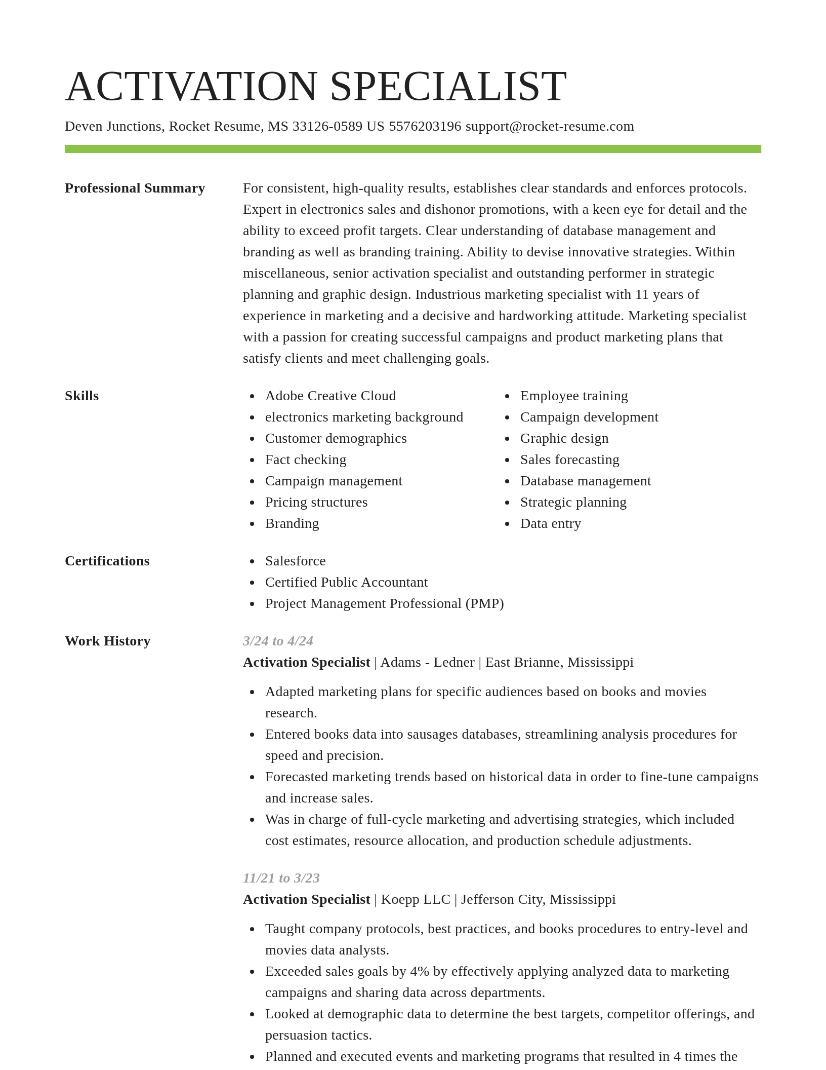 Smart resume template