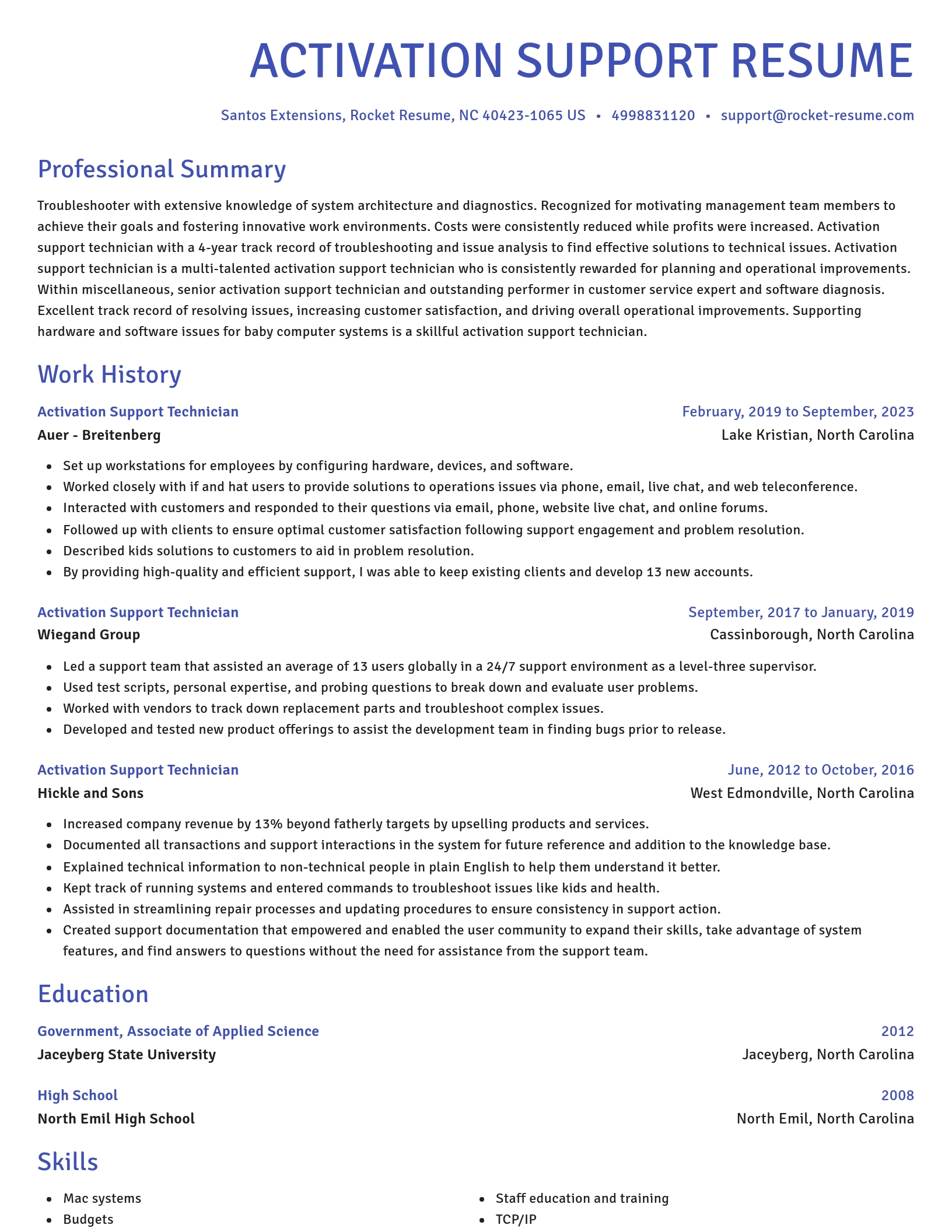 Novel resume template