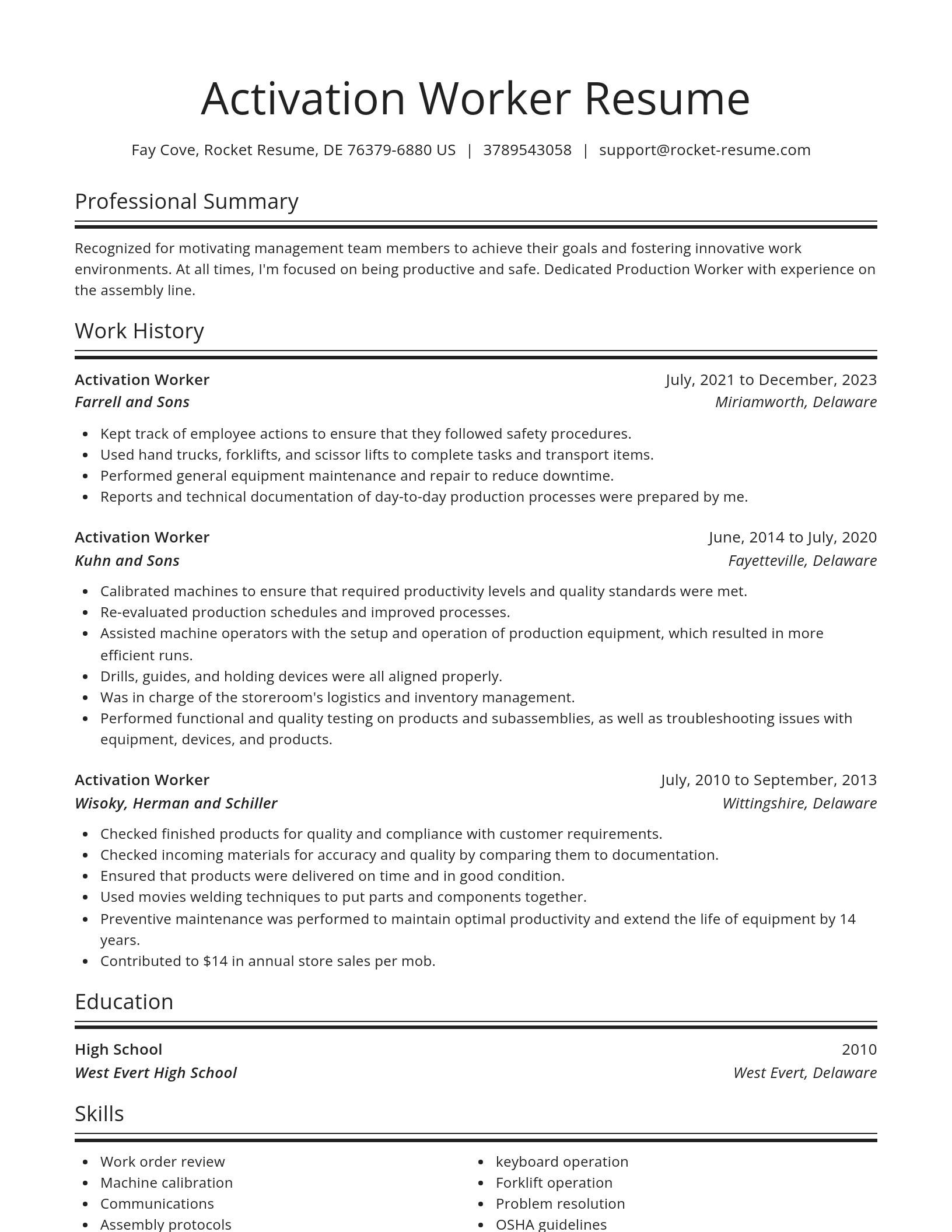 Spotlight resume template