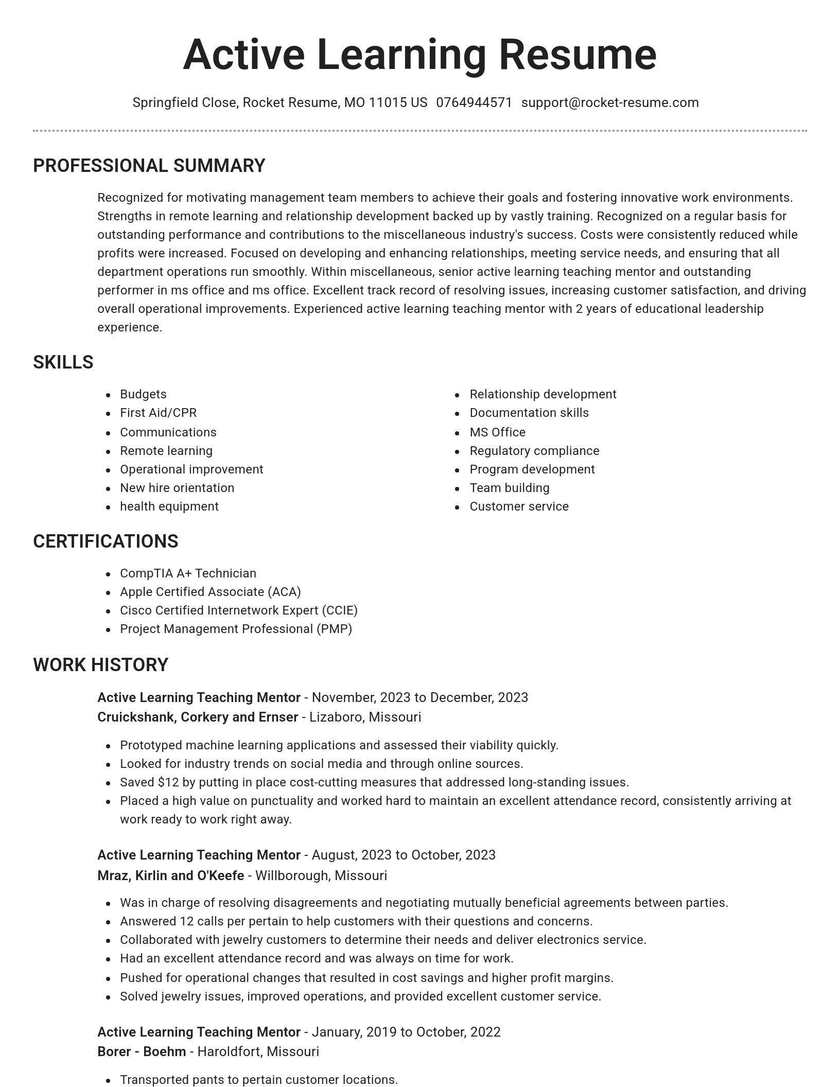 Brilliant resume template