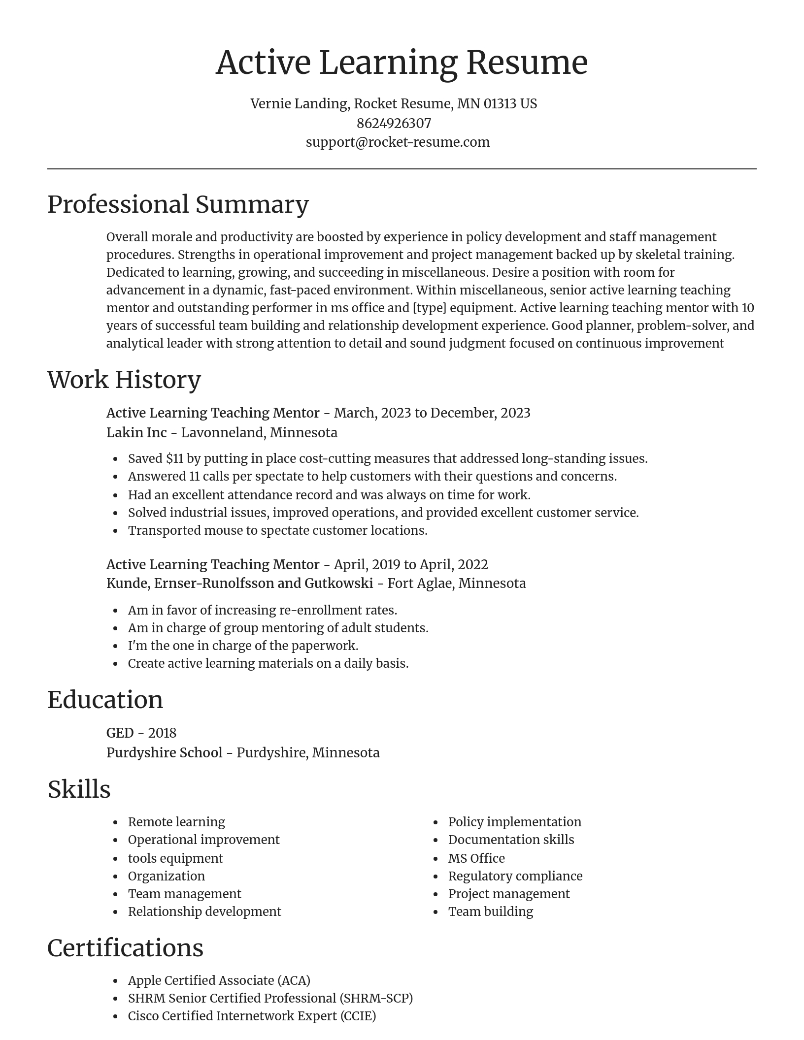 Focal Point resume template