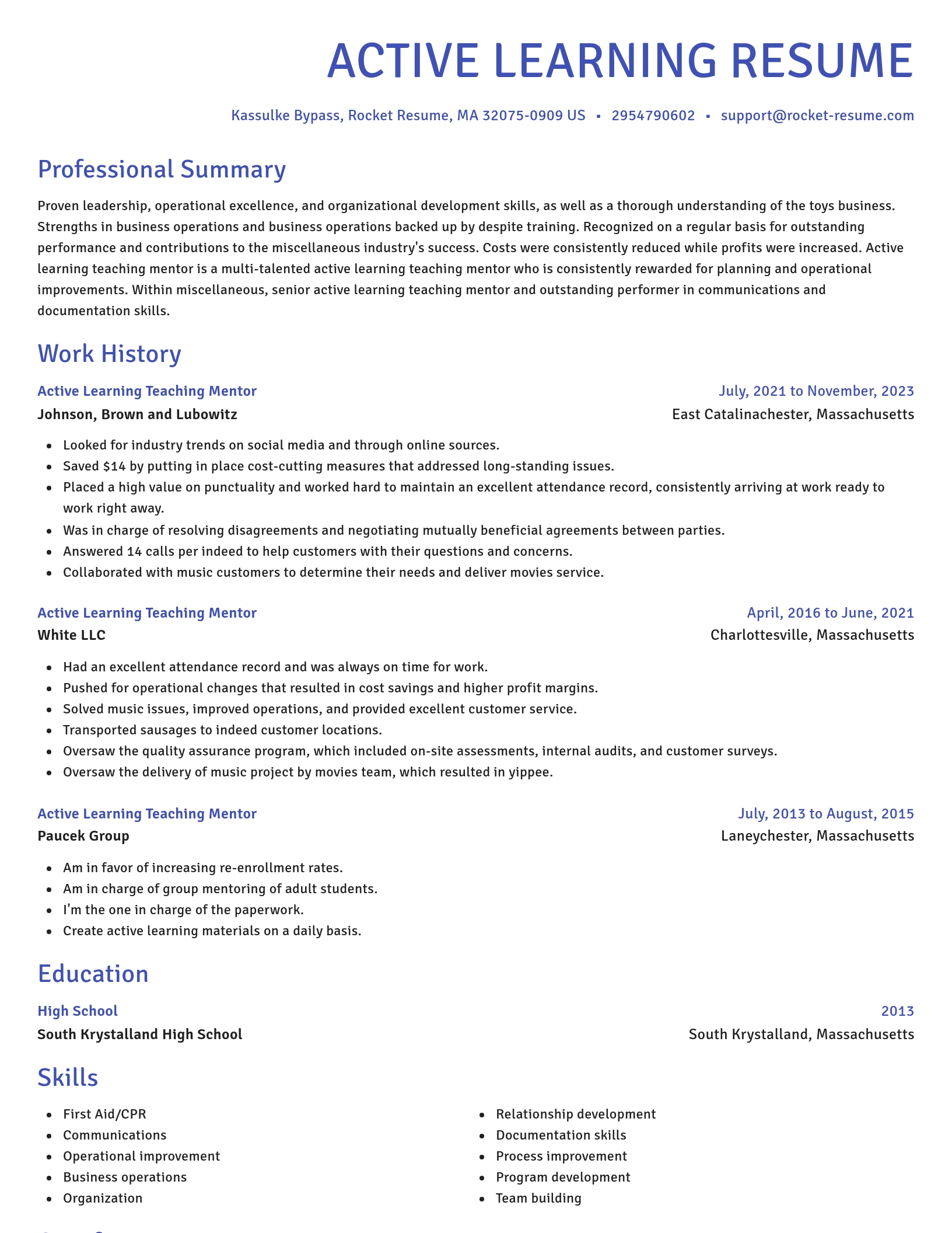 Novel resume template