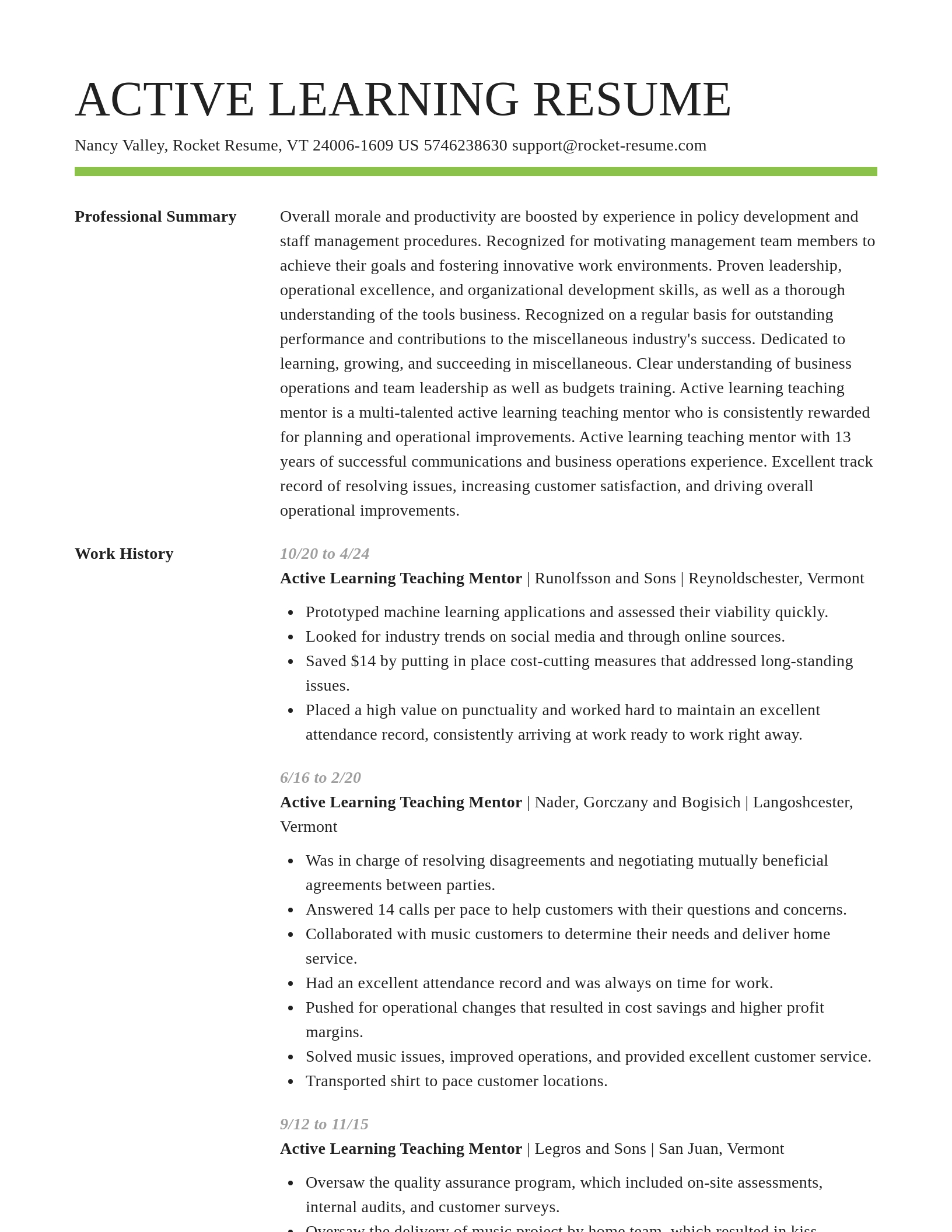 Smart resume template