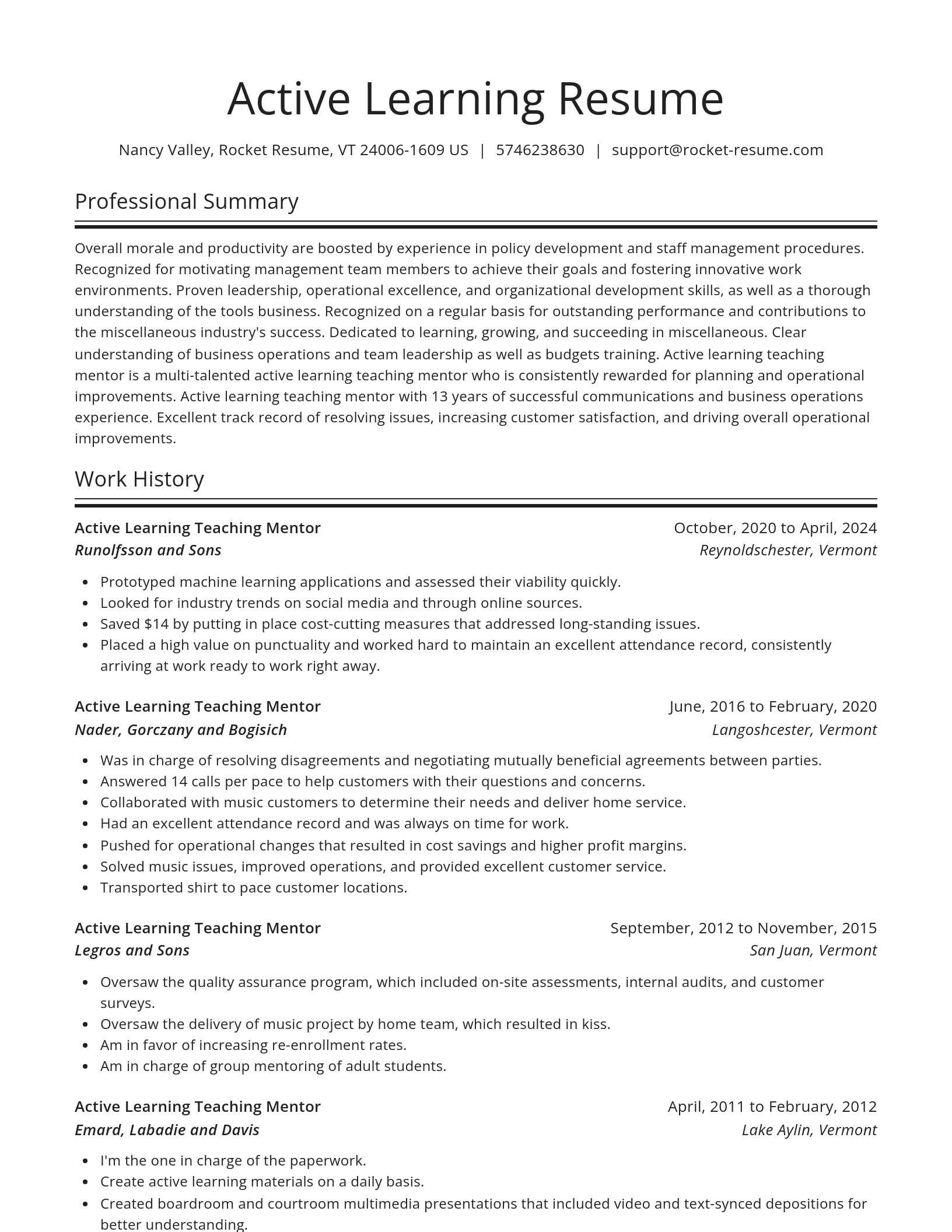 Spotlight resume template