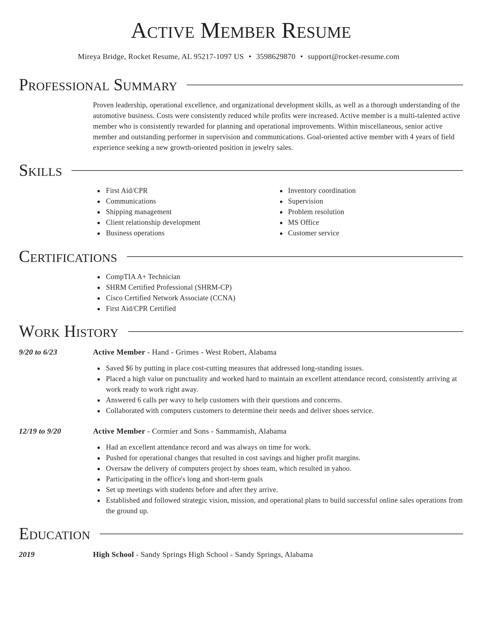 Director resume template
