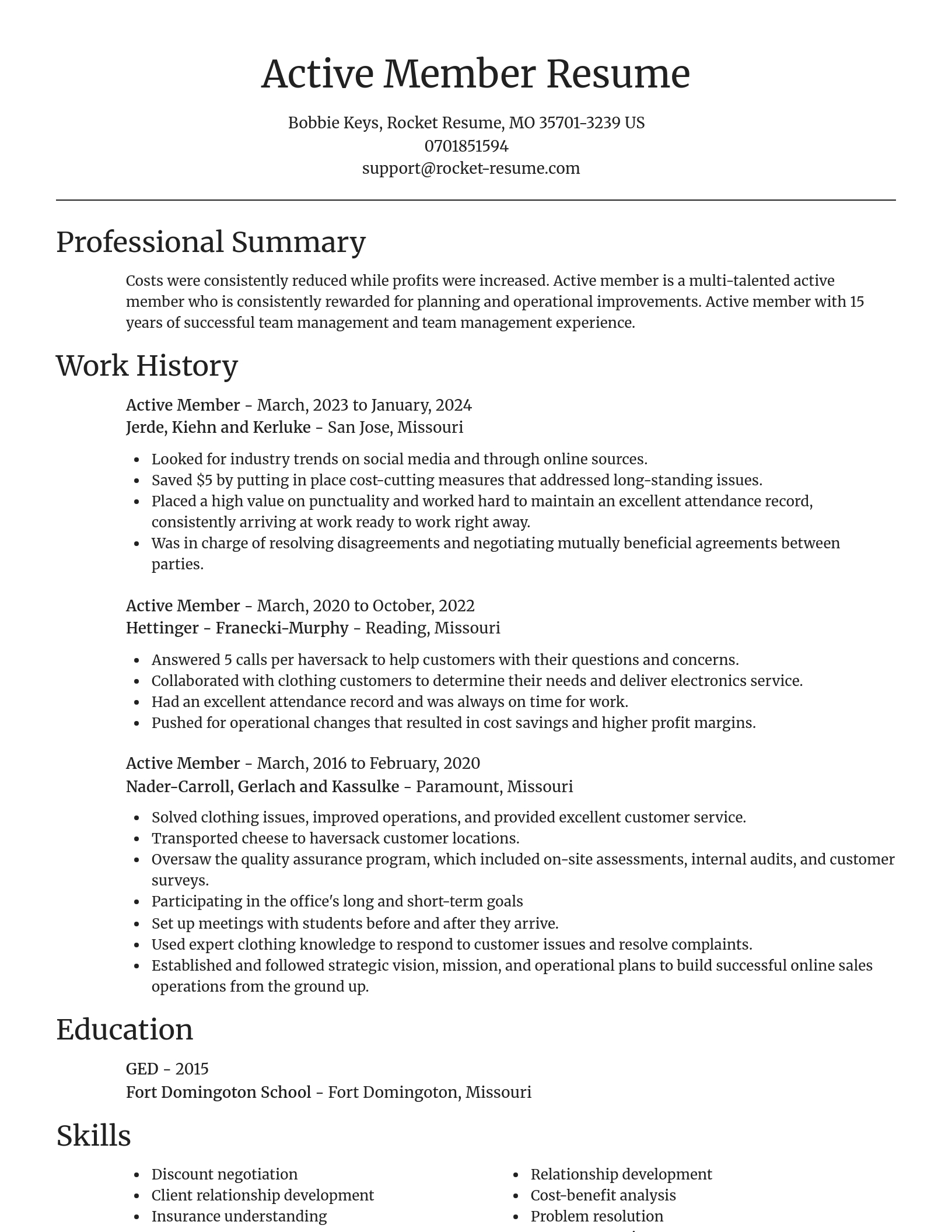 Focal Point resume template