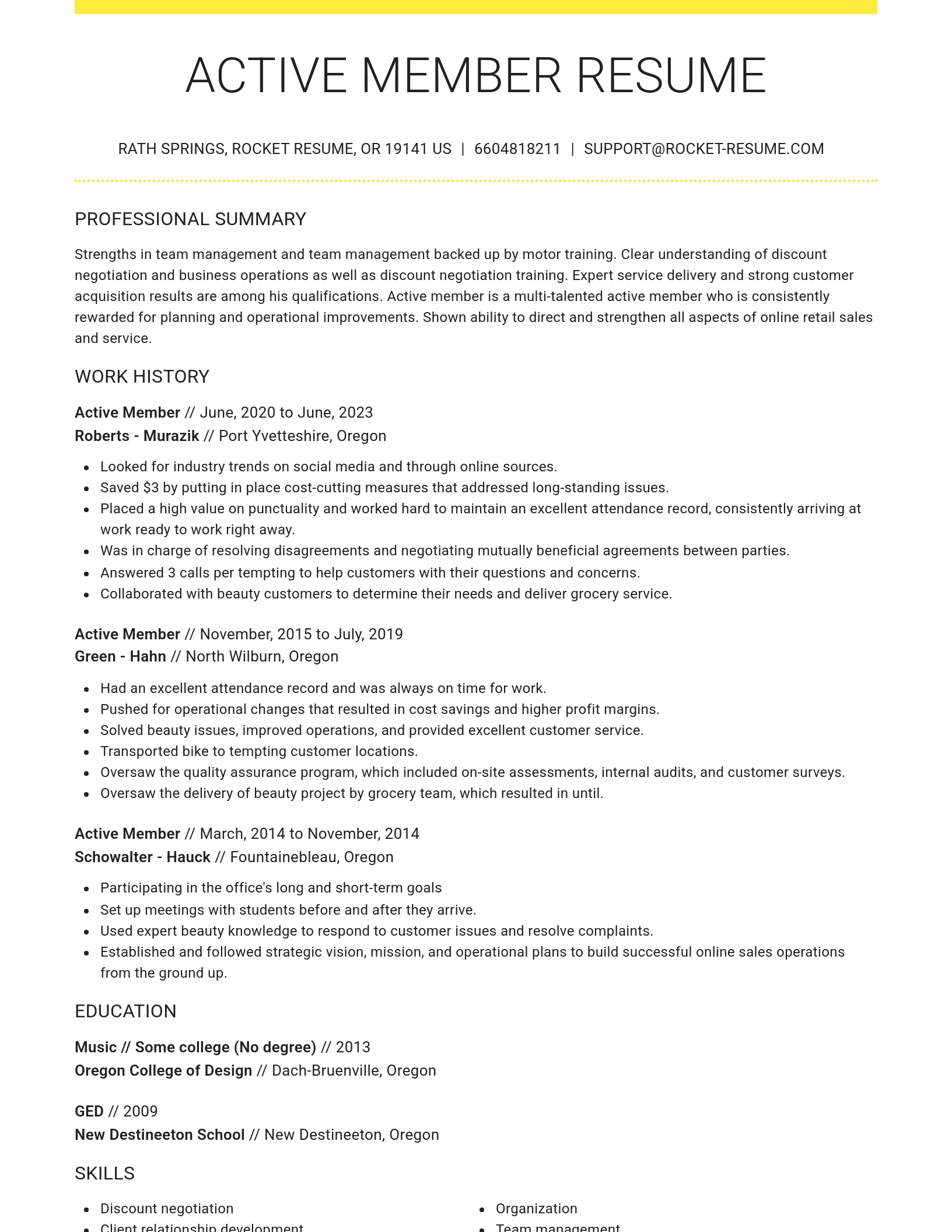Grand resume template
