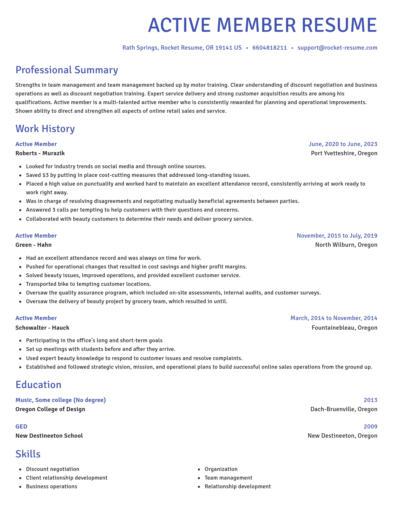 Novel resume template