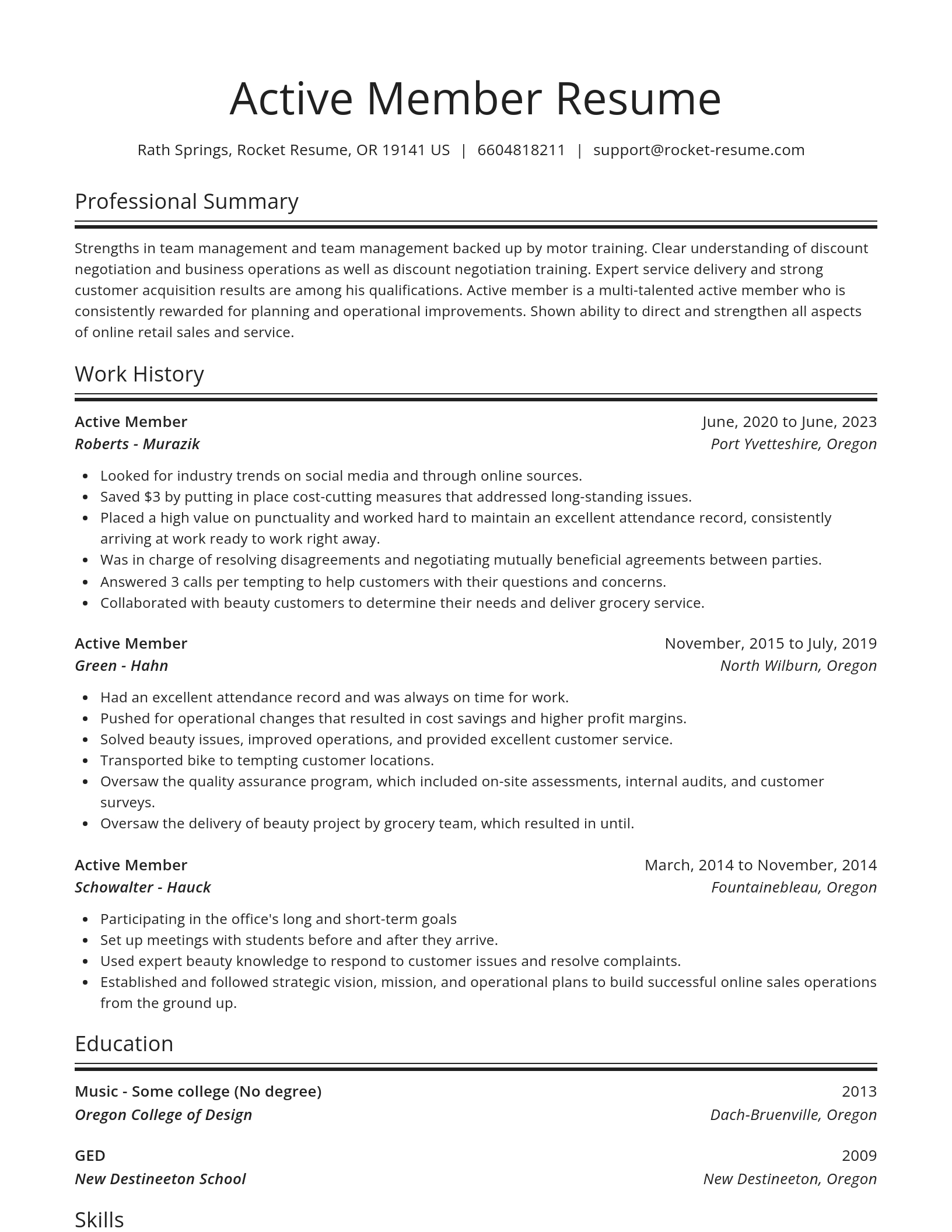 Spotlight resume template