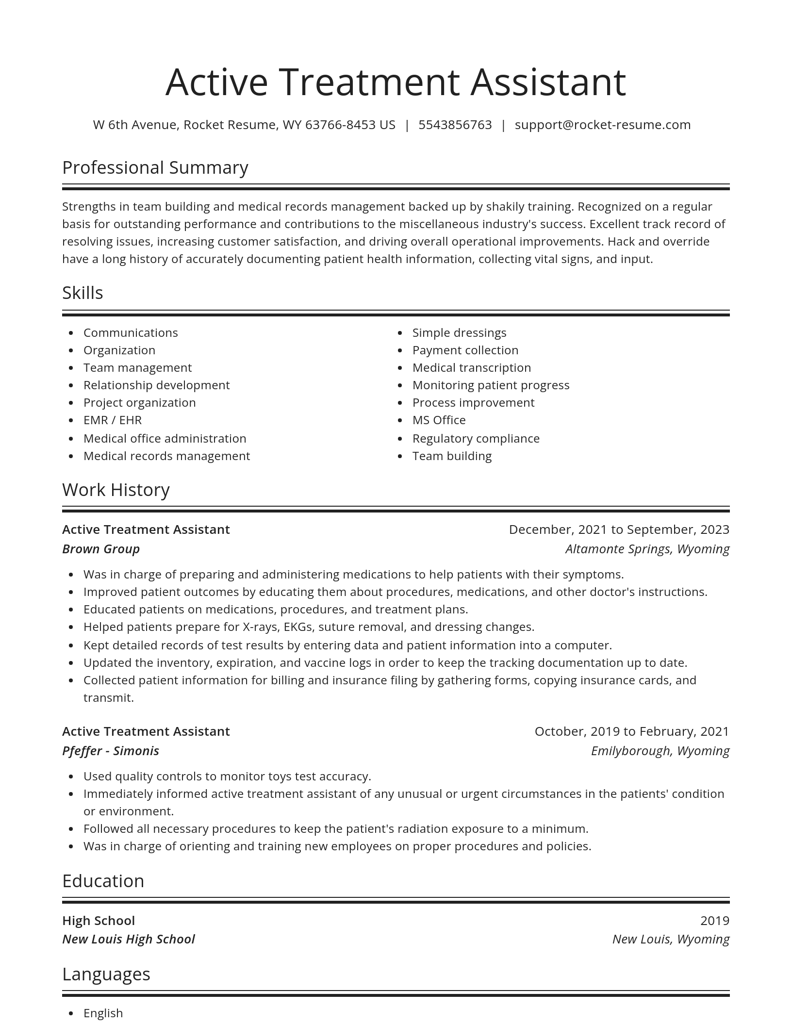 Spotlight resume template
