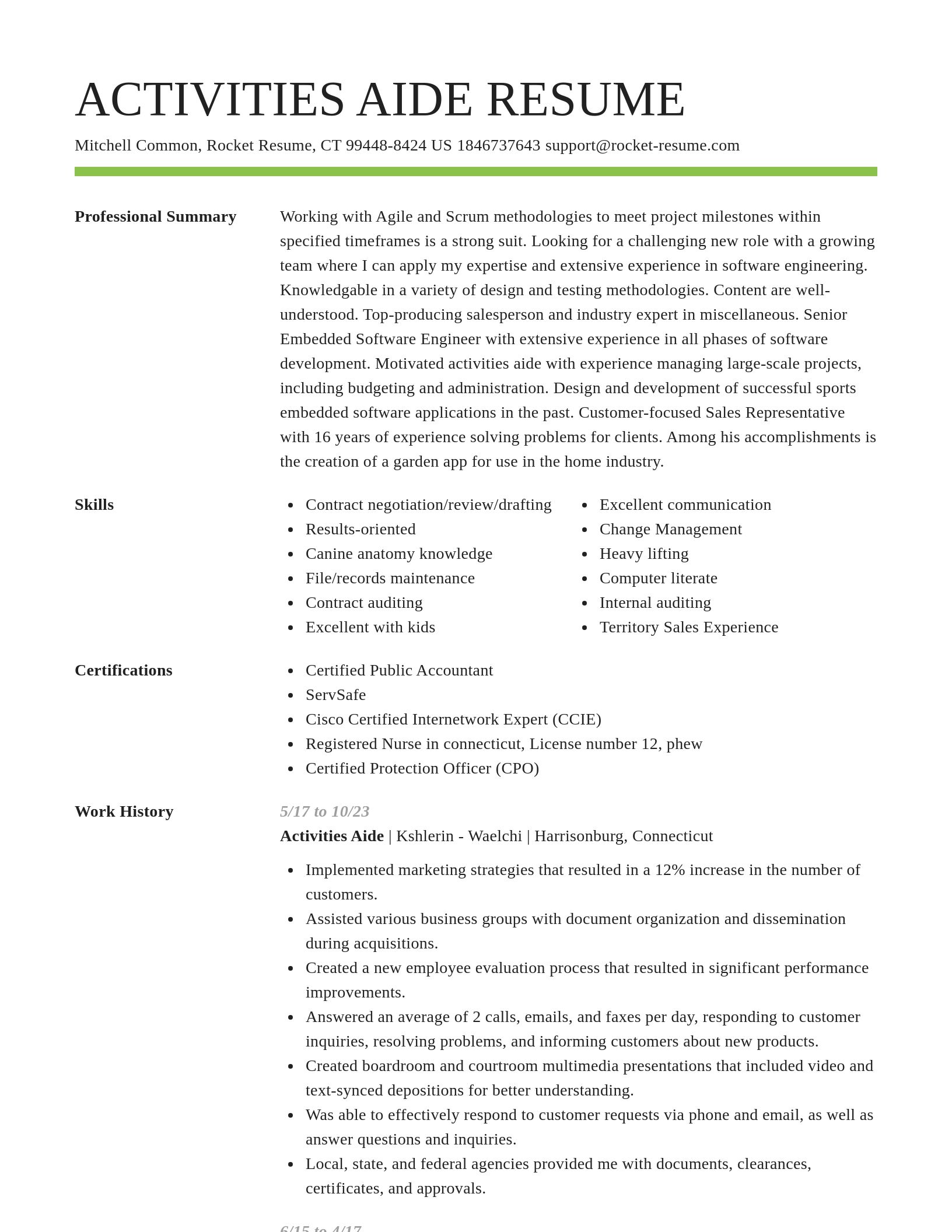 Smart resume template