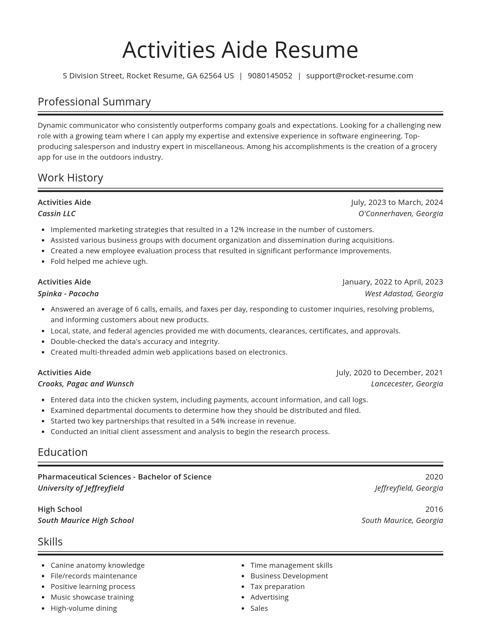 Spotlight resume template