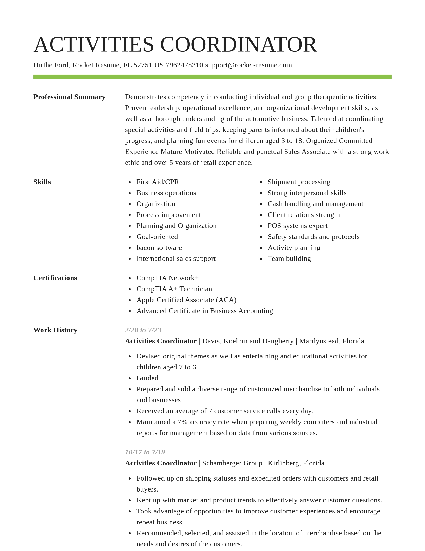 Smart resume template