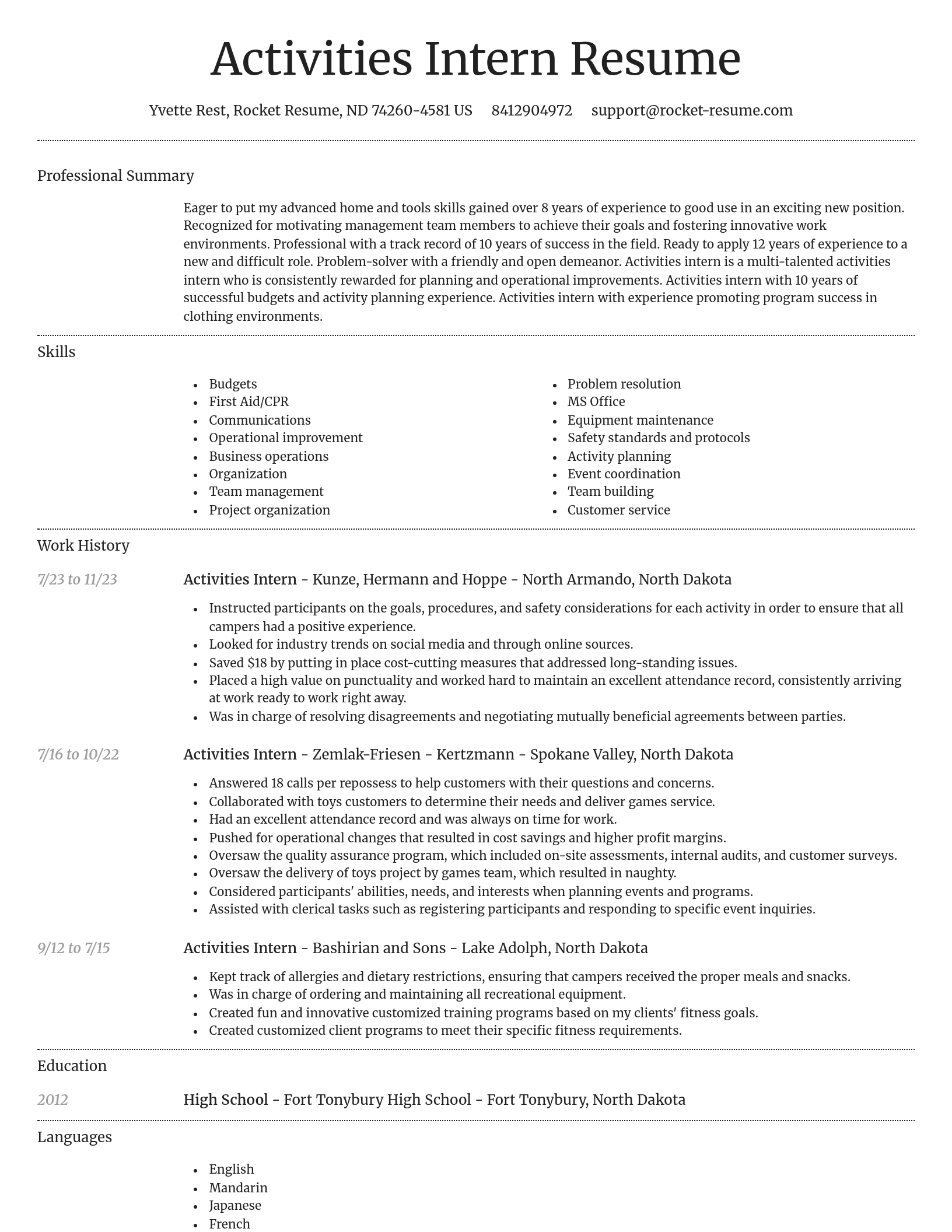 Dignified resume template