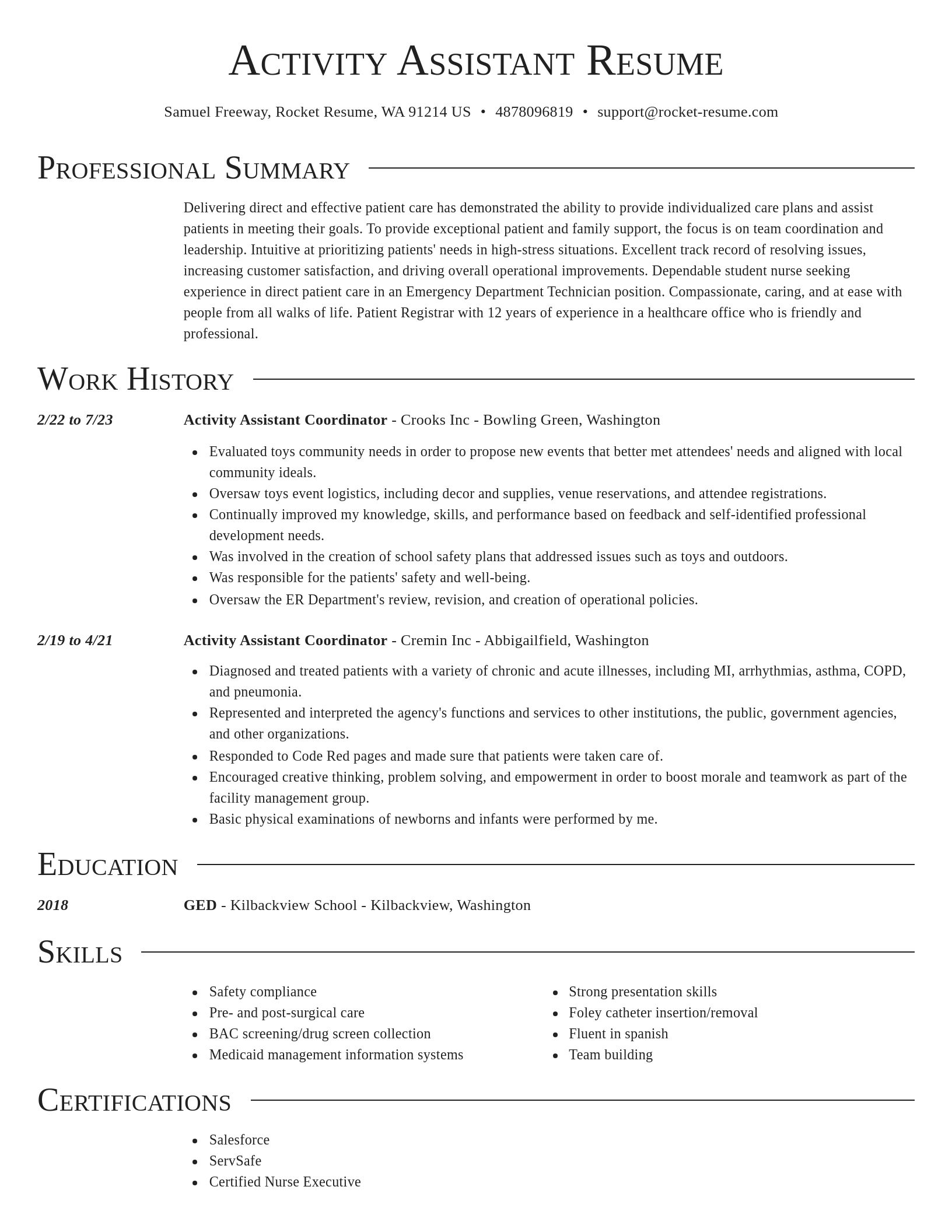 Director resume template