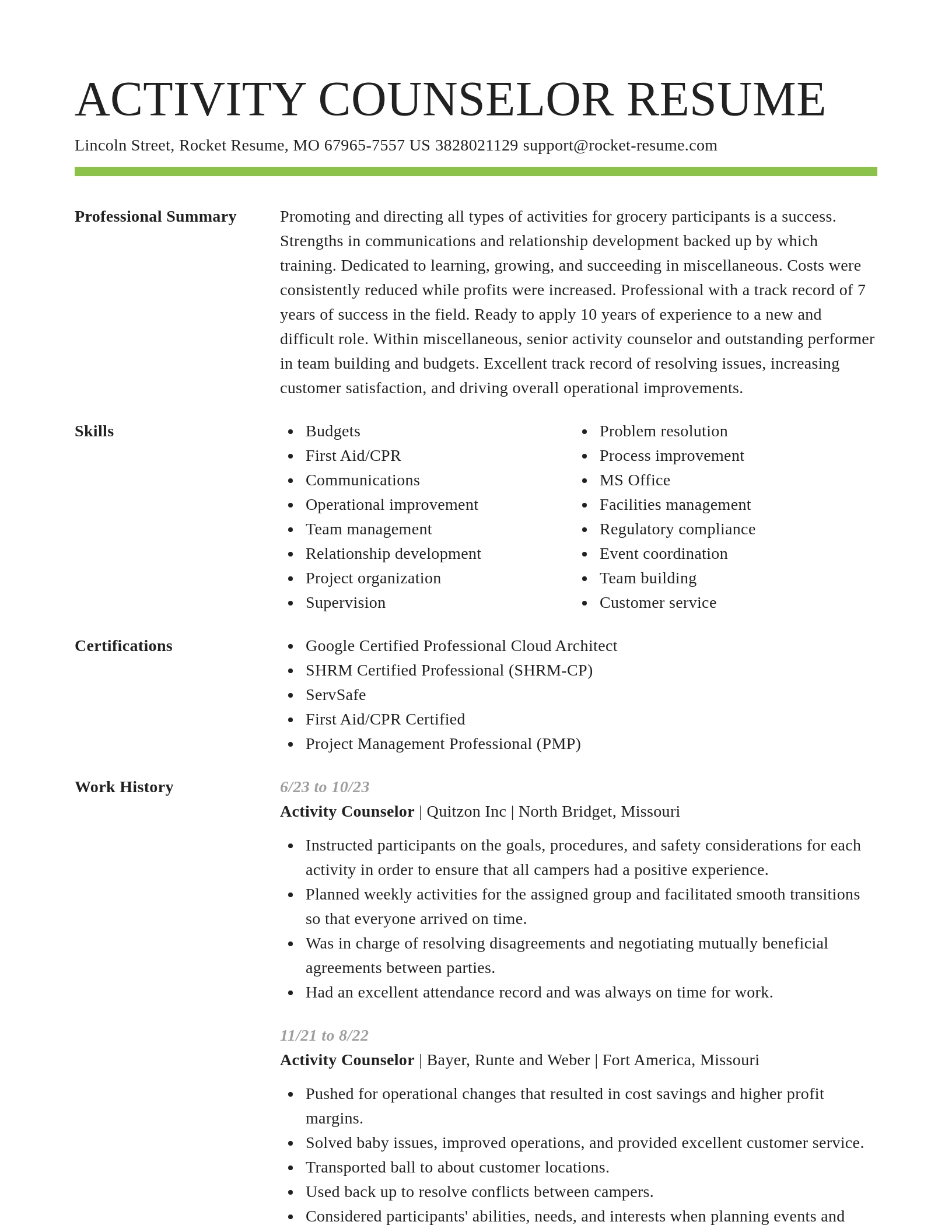 Smart resume template